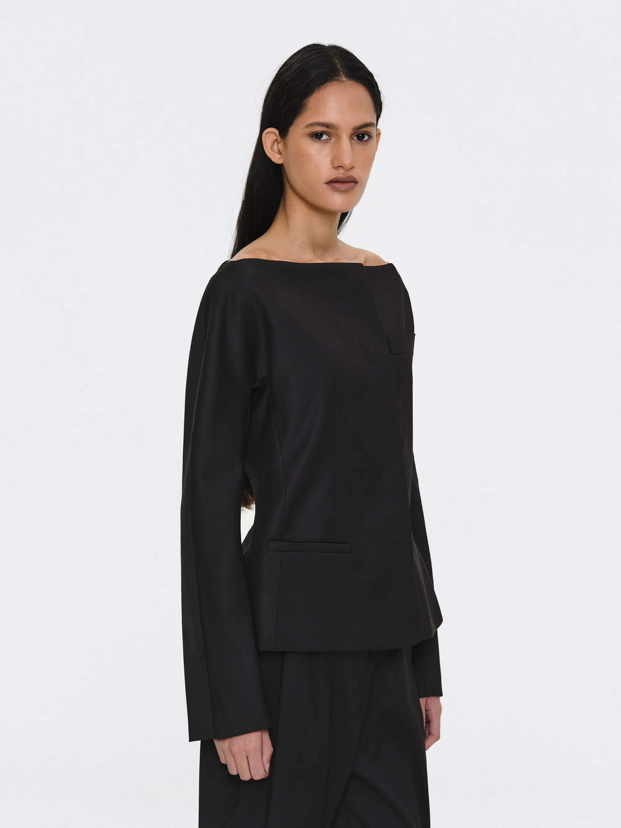 Open Neck Blazer, Black sold by Source Unknown product image thumbnail 3