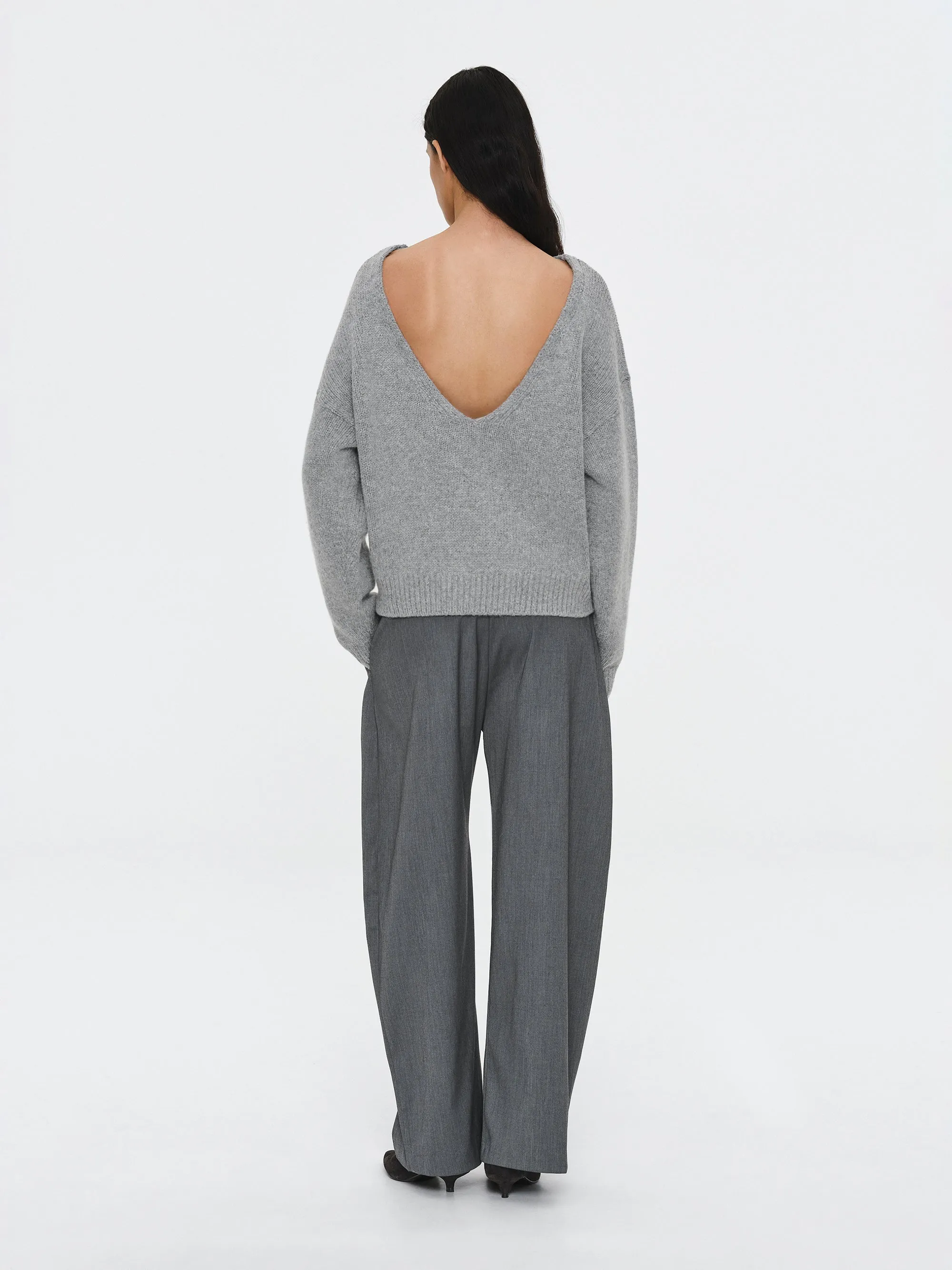 V-Back Sweater, Grey sold by Source Unknown product image thumbnail 2