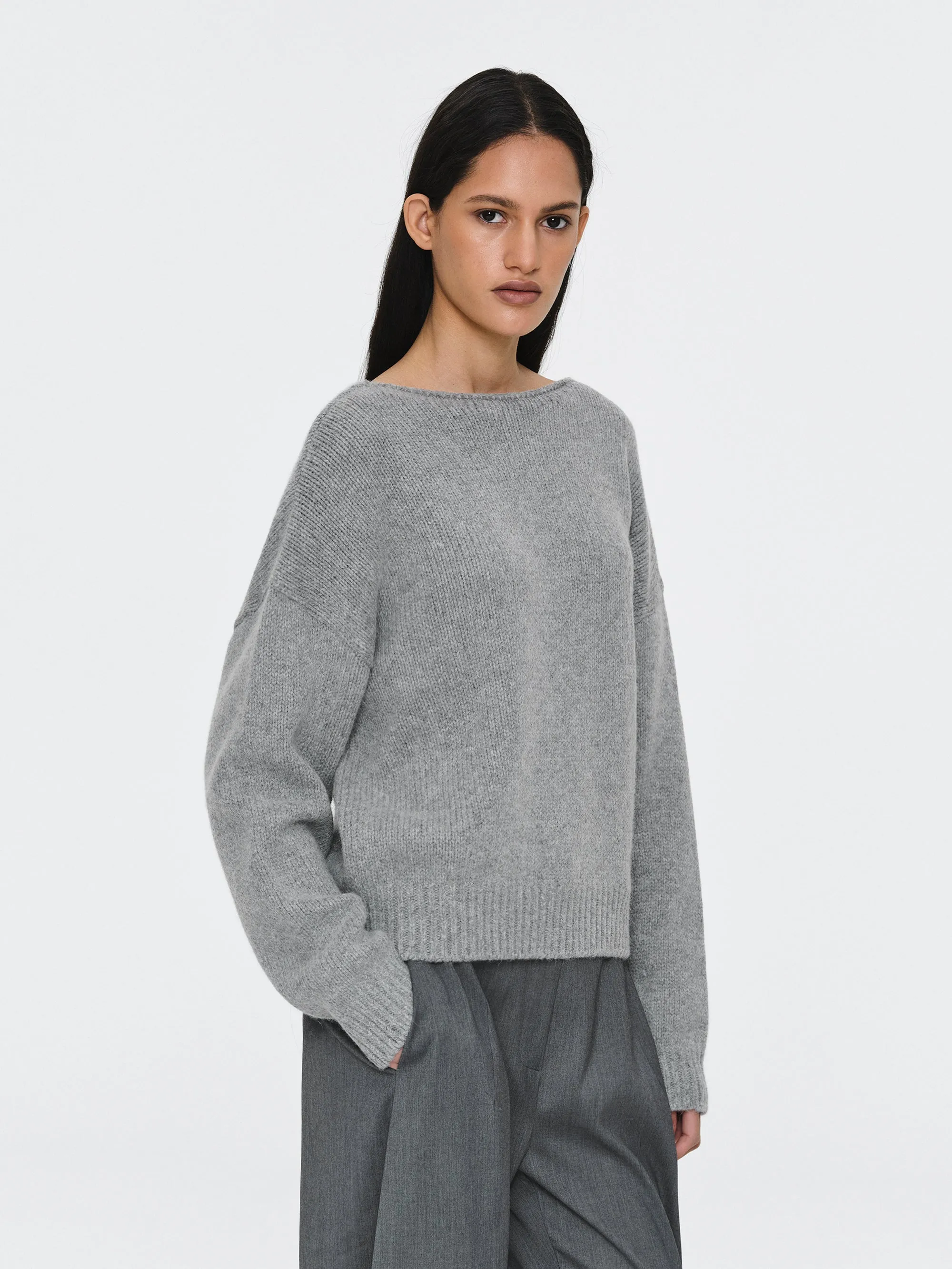 V-Back Sweater, Grey sold by Source Unknown product image thumbnail 4