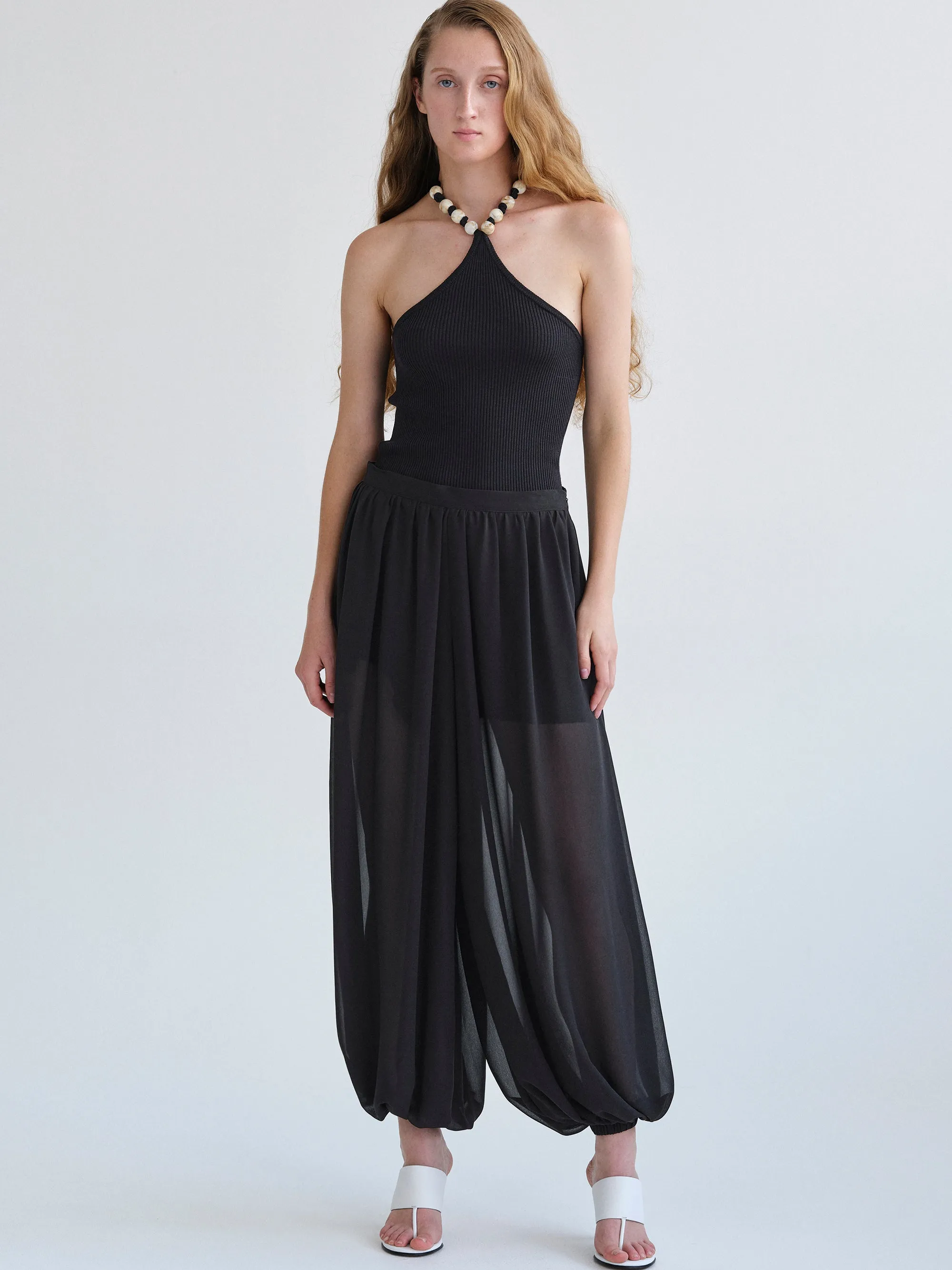 Reifa Semi-Sheer Balloon Trousers, Black sold by Source Unknown product image thumbnail 4