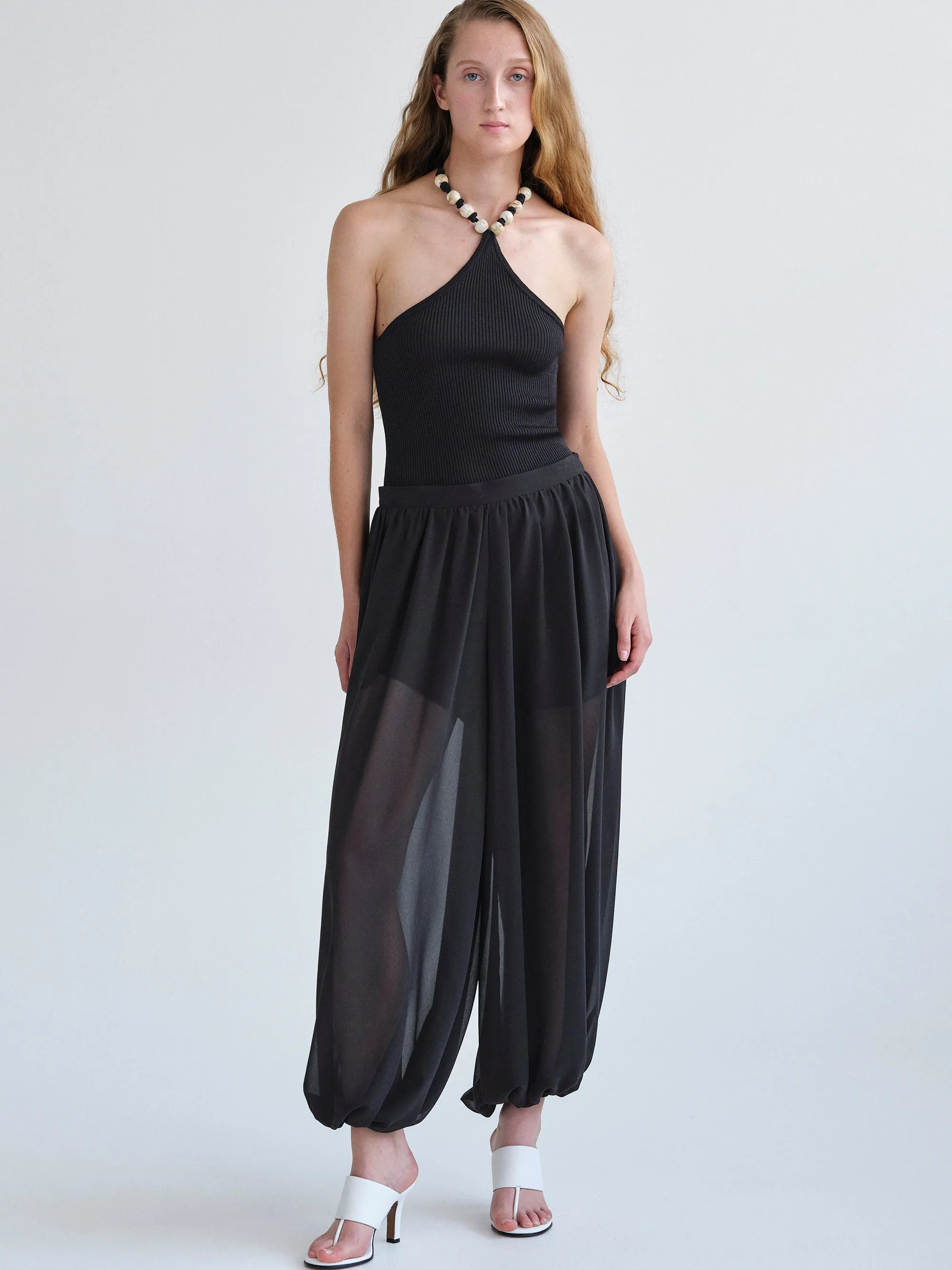 Reifa Semi-Sheer Balloon Trousers, Black sold by Source Unknown product image thumbnail 2