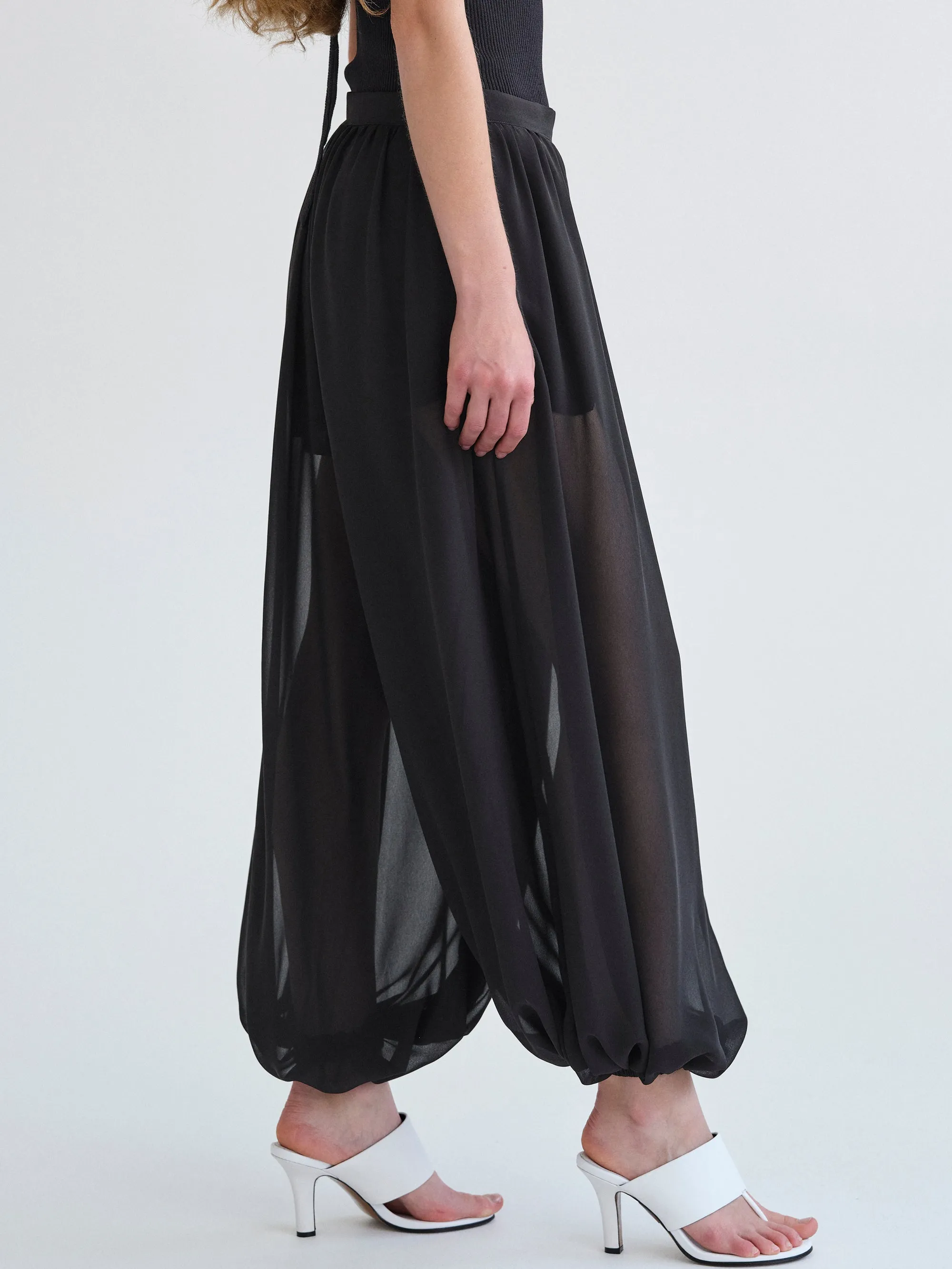 Reifa Semi-Sheer Balloon Trousers, Black sold by Source Unknown product image thumbnail 5