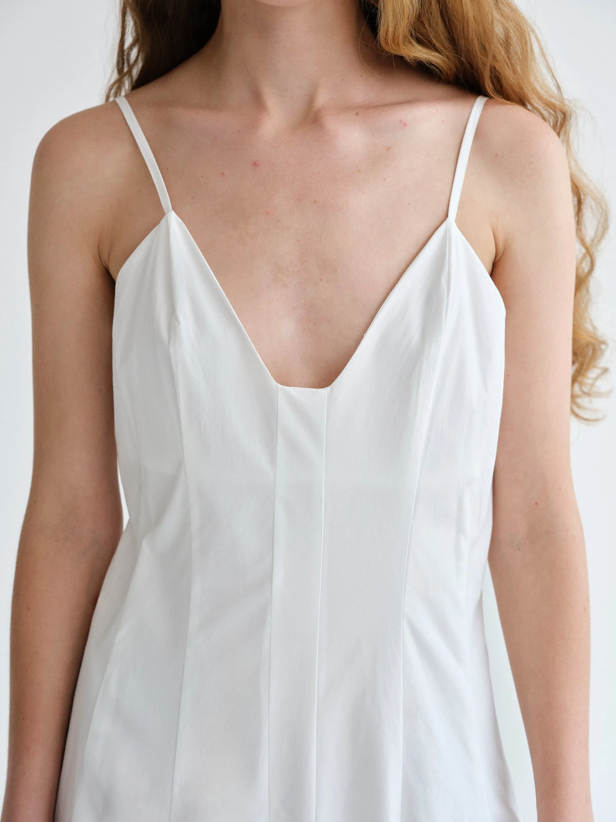 Owen Pleated Strap Dress, White sold by Source Unknown product image thumbnail 2