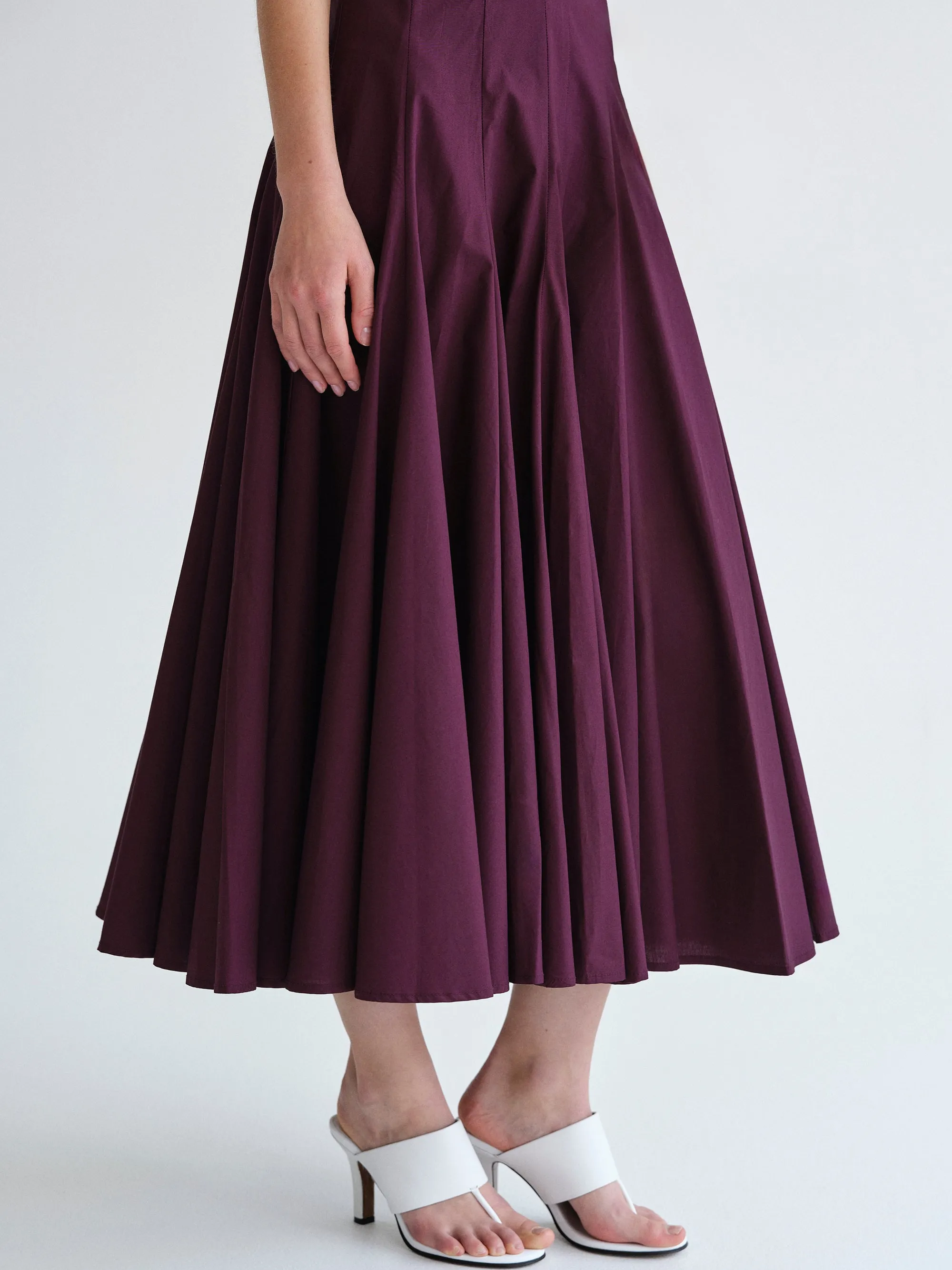 Owen Pleated Strap Dress, Wine sold by Source Unknown product image thumbnail 2