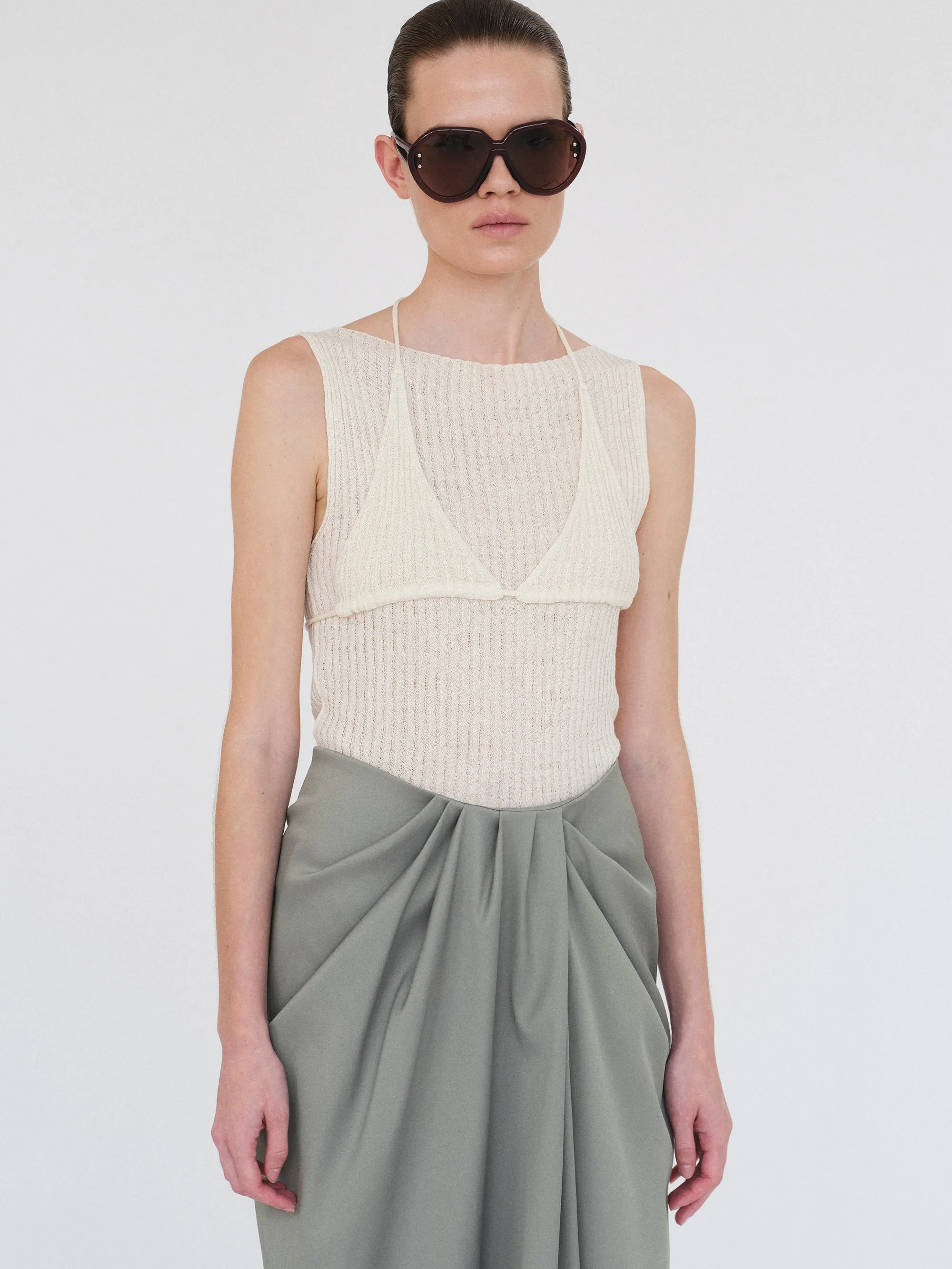Reine Dual-Layer Knit Top, Ivory sold by Source Unknown product image thumbnail 4