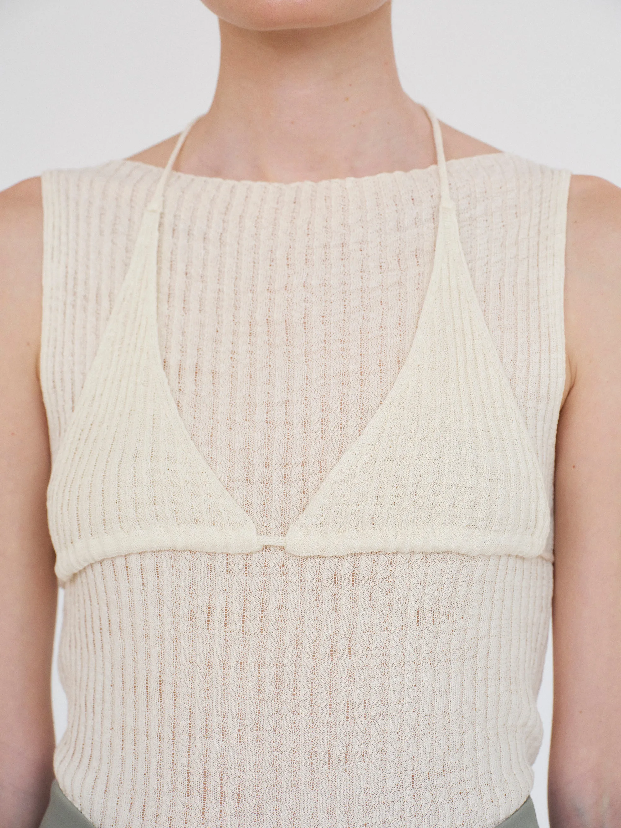 Reine Dual-Layer Knit Top, Ivory sold by Source Unknown product image thumbnail 3