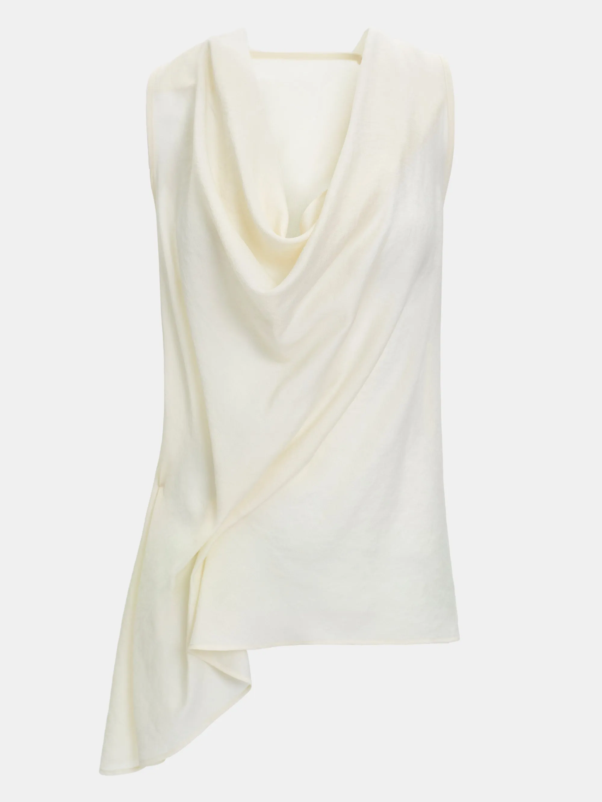 Tomi Asymmetrical Drape Satin Top, Ivory sold by Source Unknown product image thumbnail 5