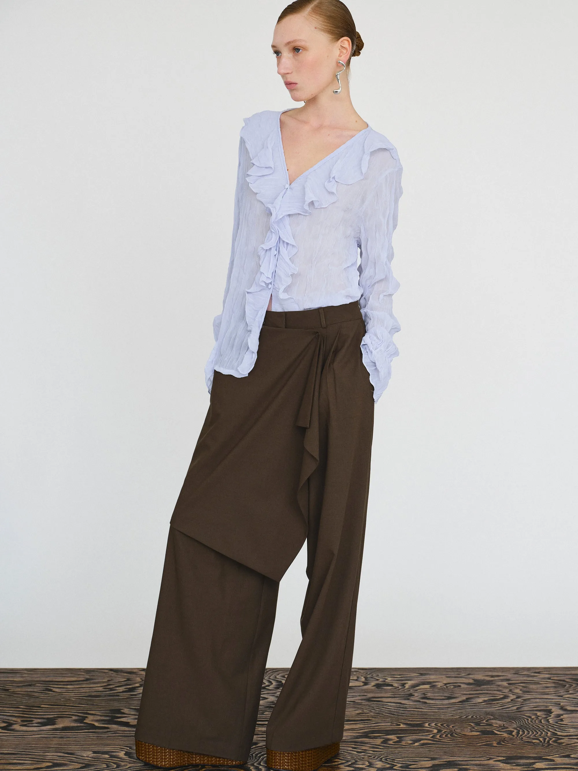 Hane Wide Pareo Trousers, Brown sold by Source Unknown product image thumbnail 2