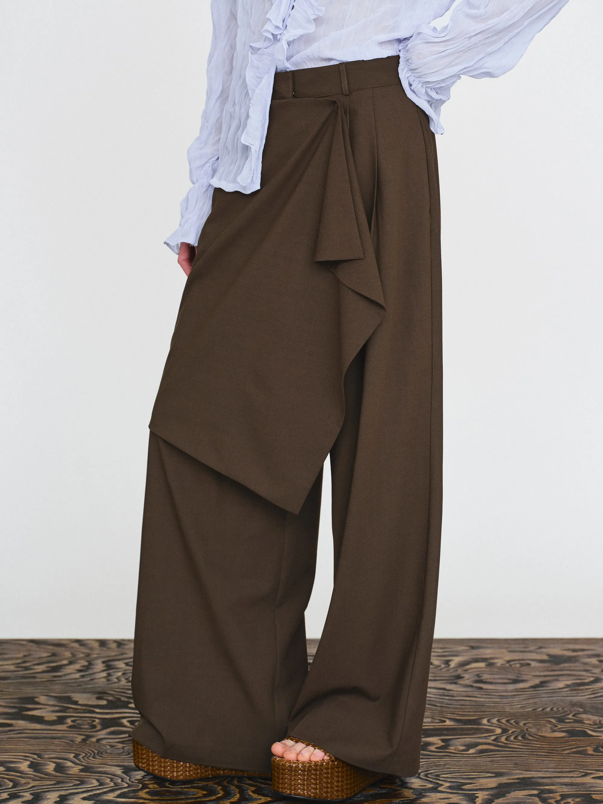 Hane Wide Pareo Trousers, Brown sold by Source Unknown product image thumbnail 4