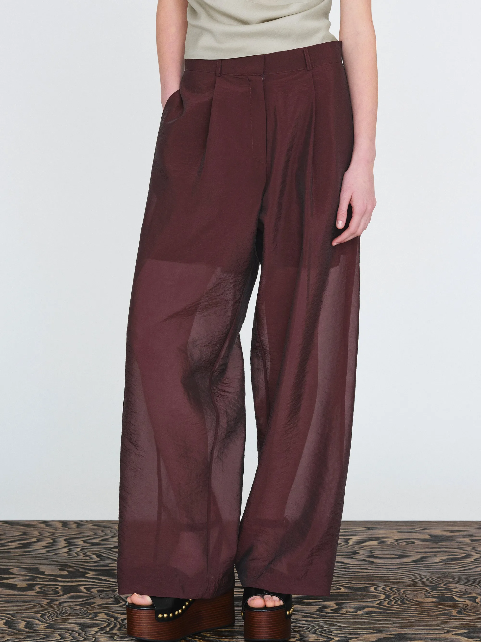 Ada Semi Sheer Trousers, Wine sold by Source Unknown