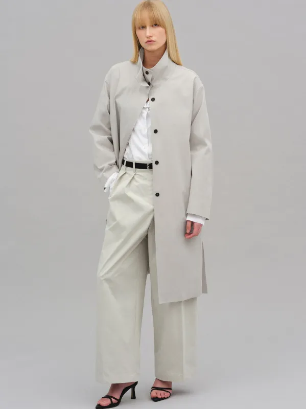 Paolo High-Neck Trench Coat, Beige sold by Source Unknown