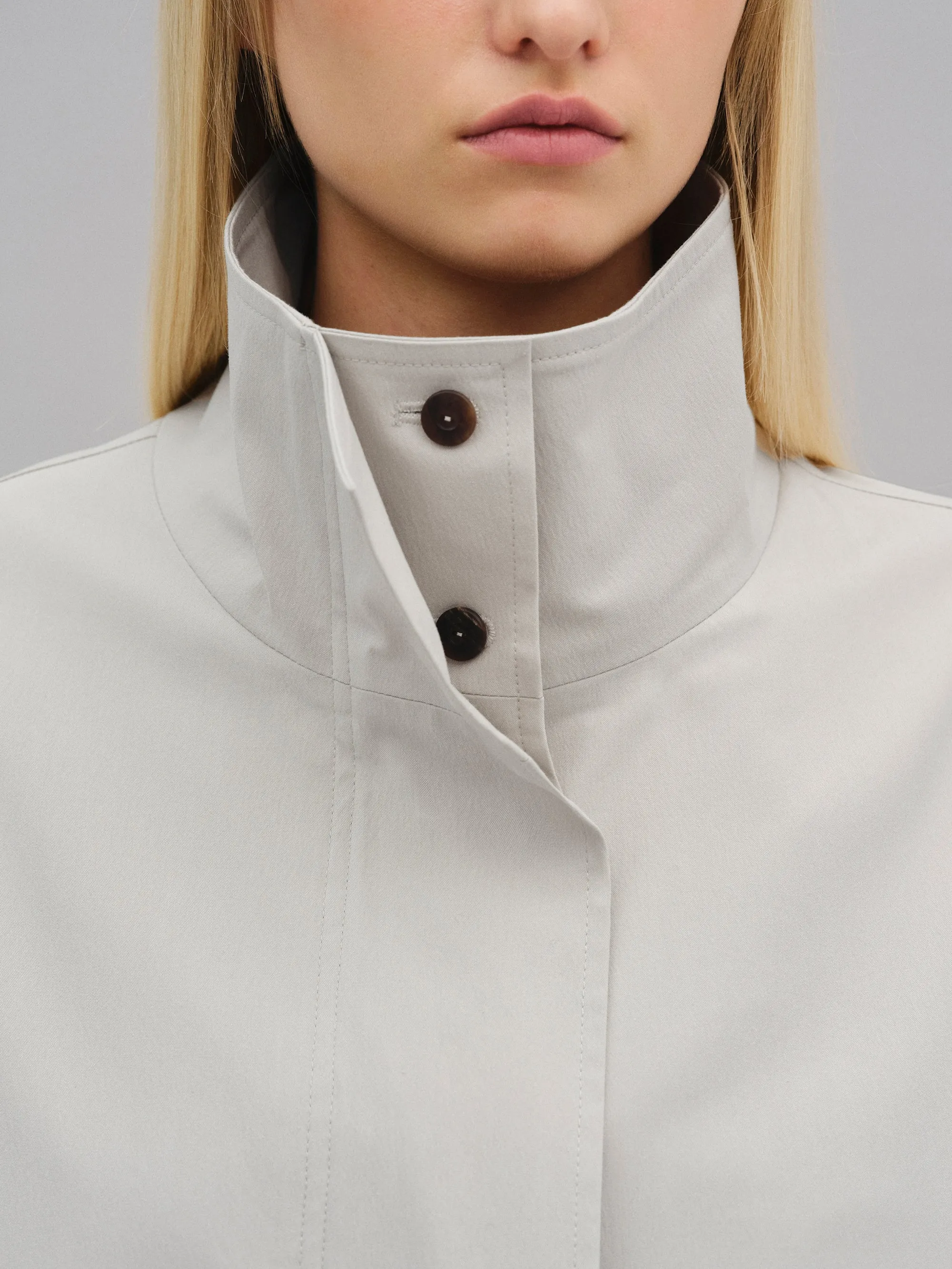 Paolo High-Neck Trench Coat, Beige sold by Source Unknown product image thumbnail 3