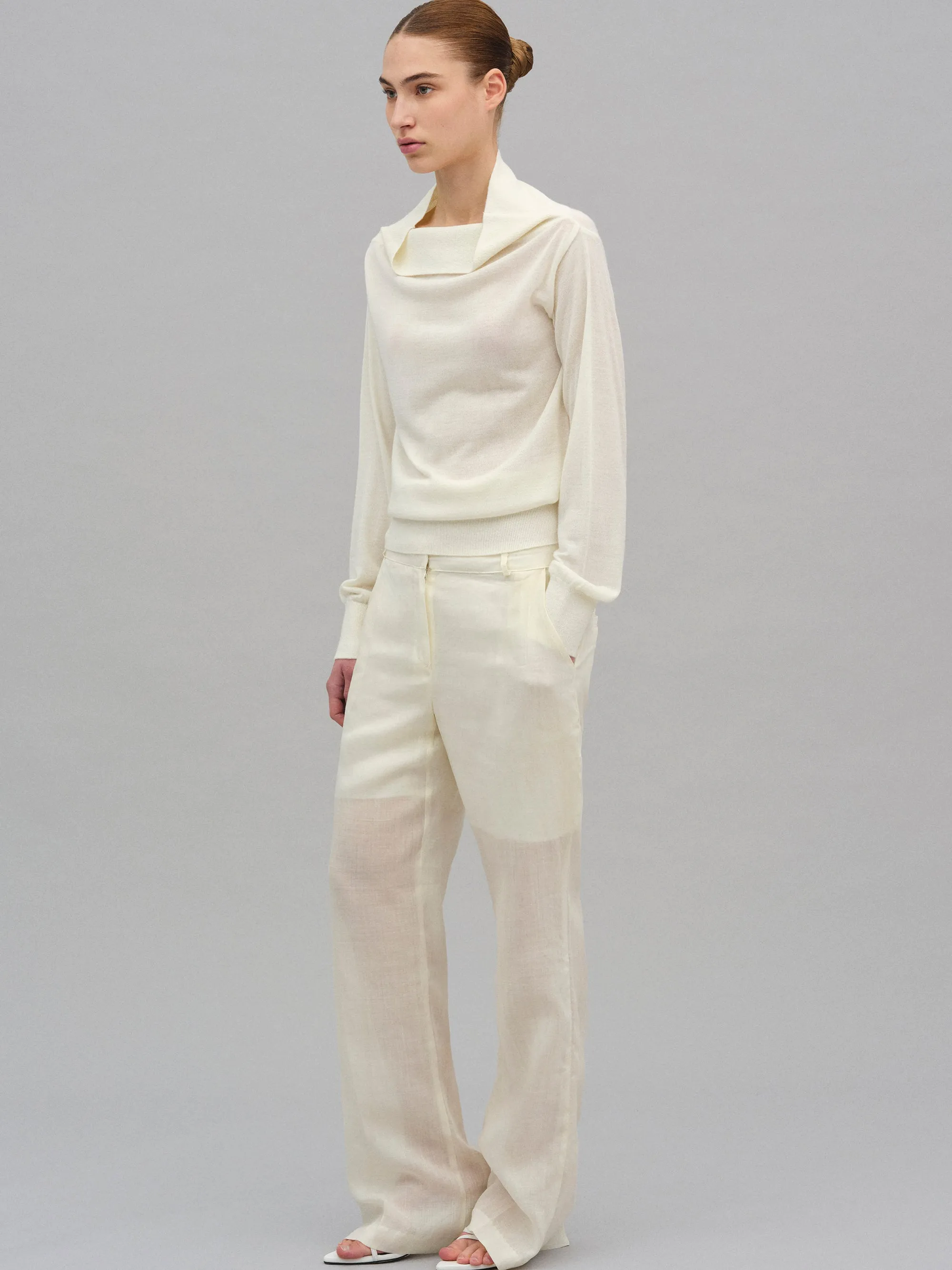 Arny Semi-Sheer Linen Pants, Ivory sold by Source Unknown product image thumbnail 3