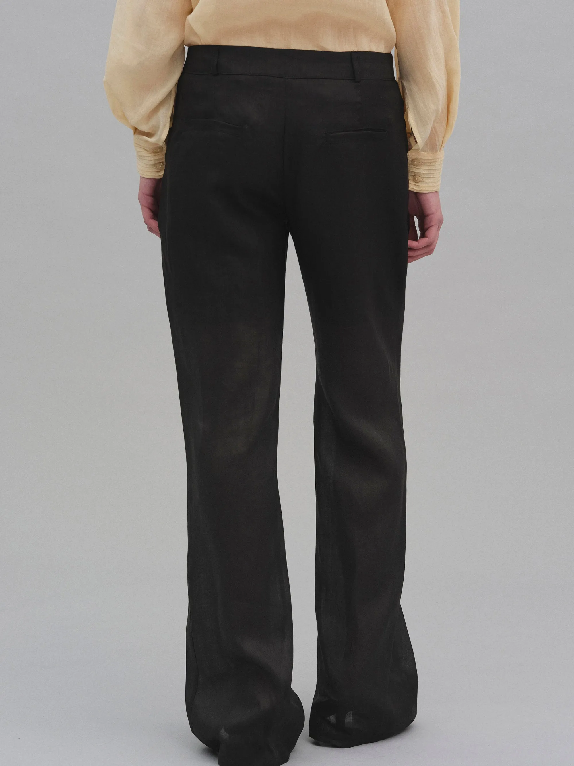 Arny Semi-Sheer Linen Pants, Black sold by Source Unknown product image thumbnail 5