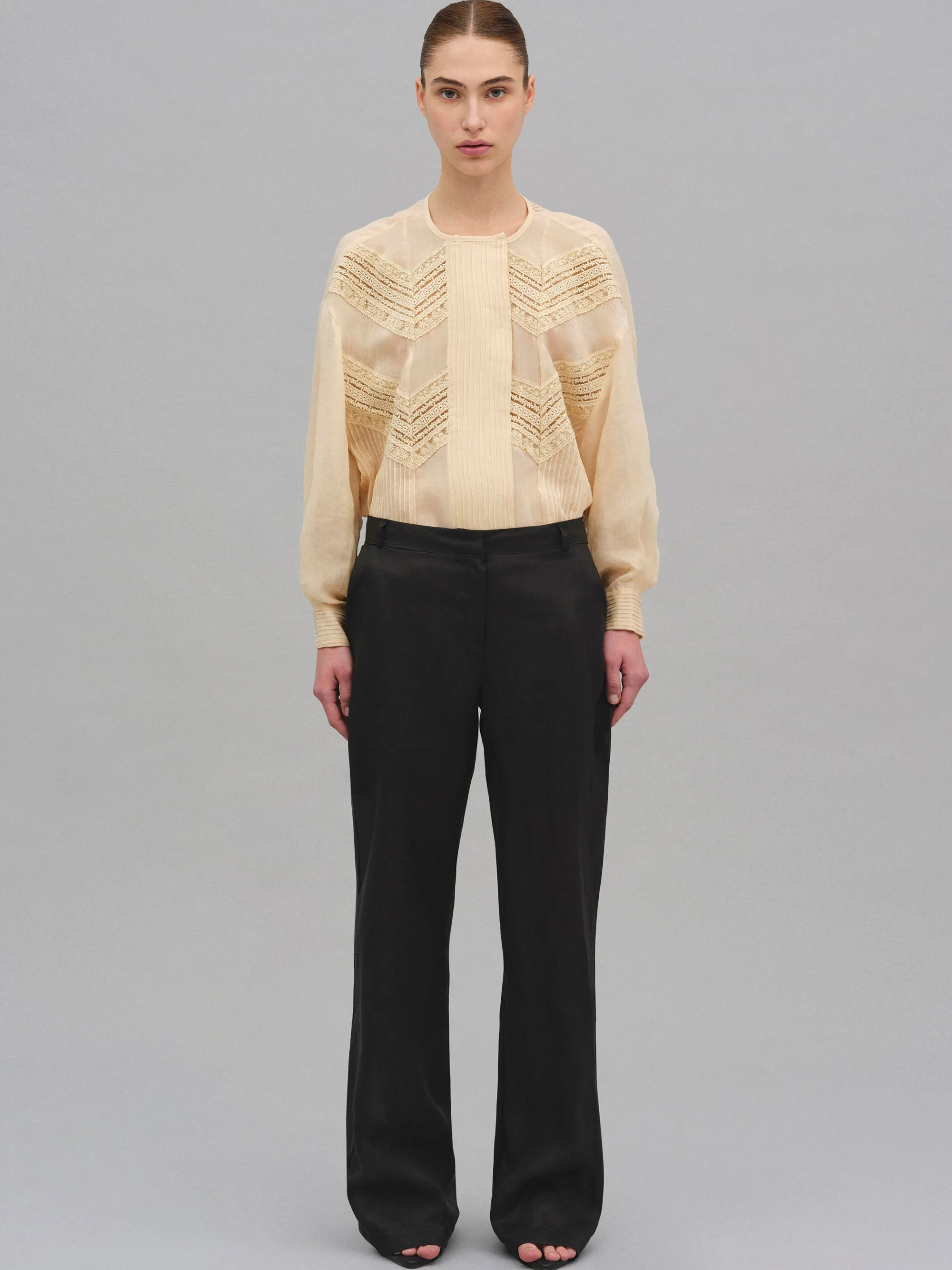 Arny Semi-Sheer Linen Pants, Black sold by Source Unknown product image thumbnail 2