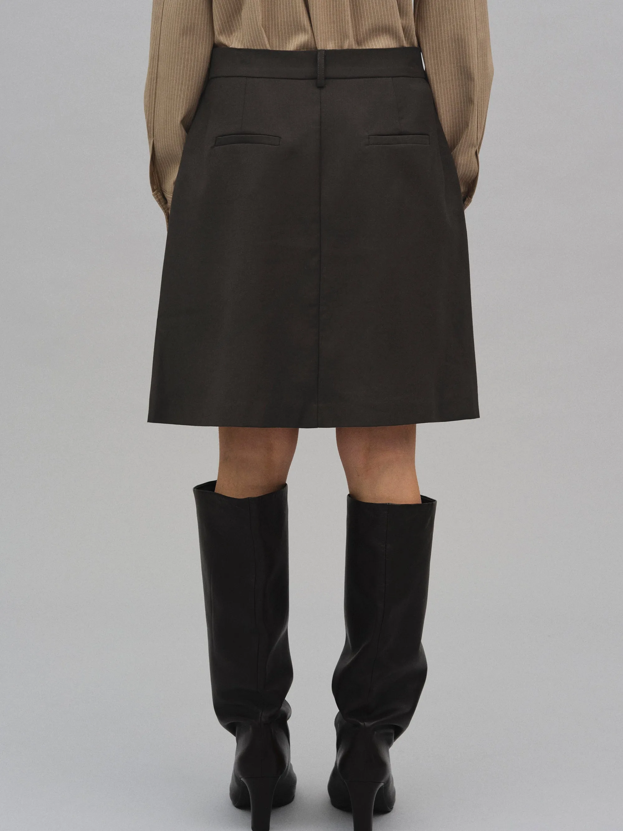 Maia Layered Wrap Midi Skirt, Brown sold by Source Unknown product image thumbnail 4