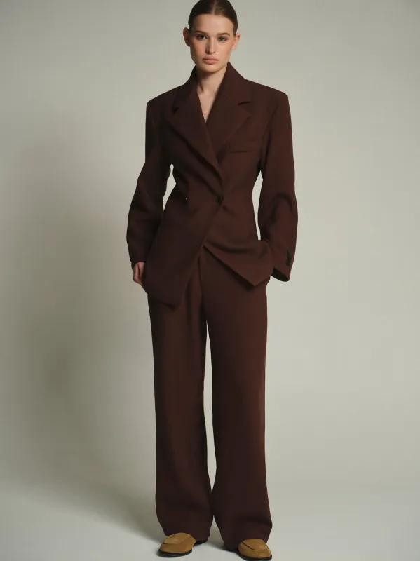 Nangy Tailored Trousers, Brown sold by Source Unknown