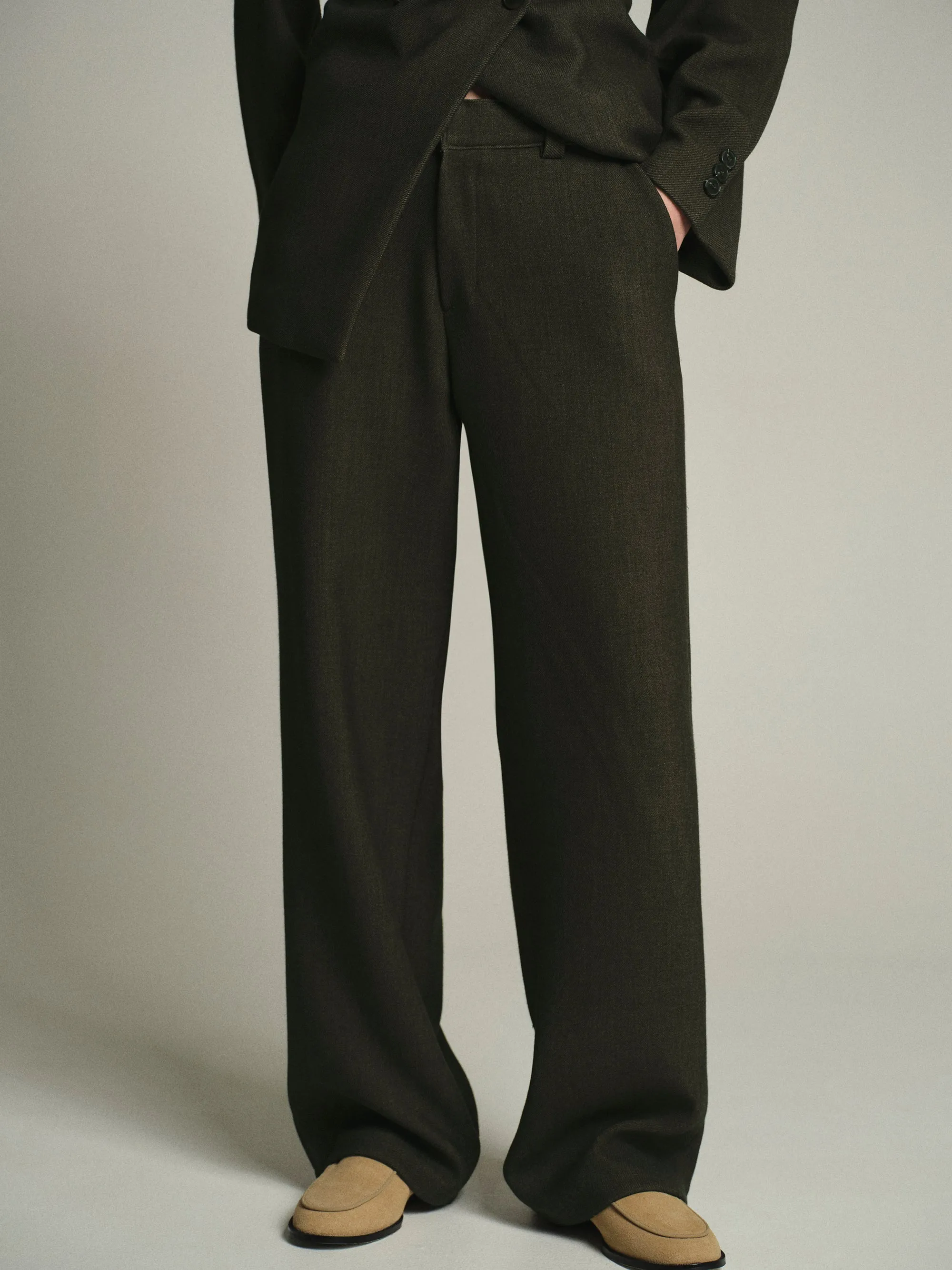 Nangy Tailored Trousers, Khaki sold by Source Unknown product image thumbnail 2