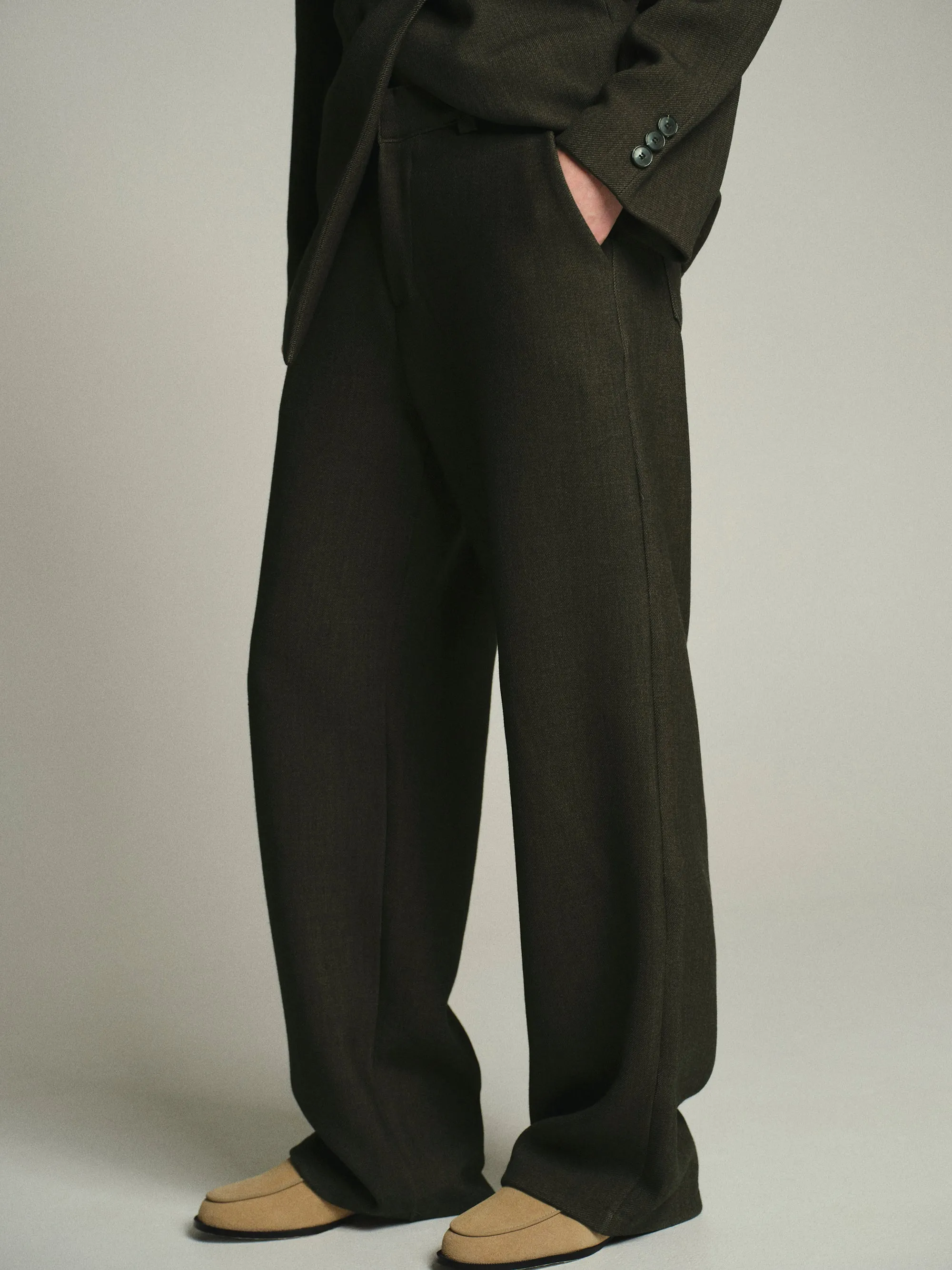 Nangy Tailored Trousers, Khaki sold by Source Unknown product image thumbnail 3