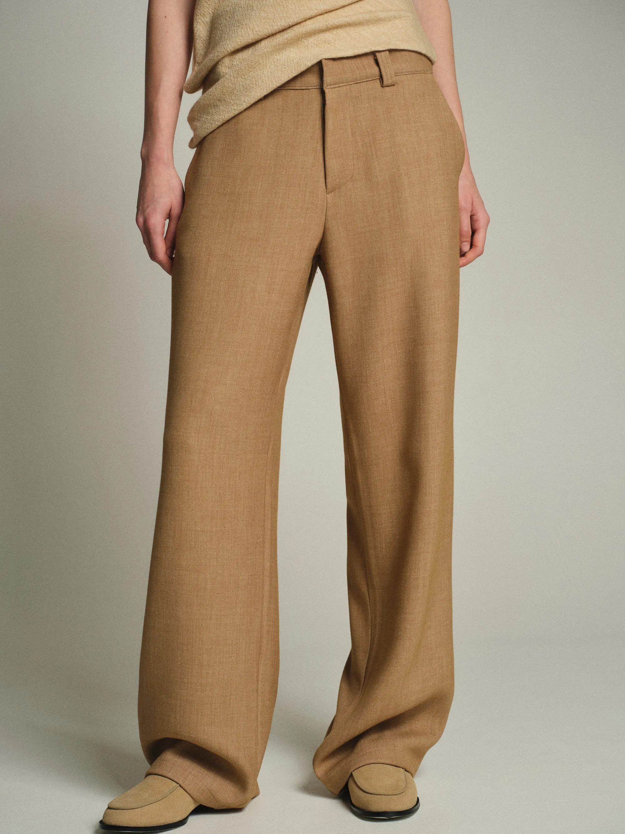 Nangy Tailored Trousers, Tan sold by Source Unknown