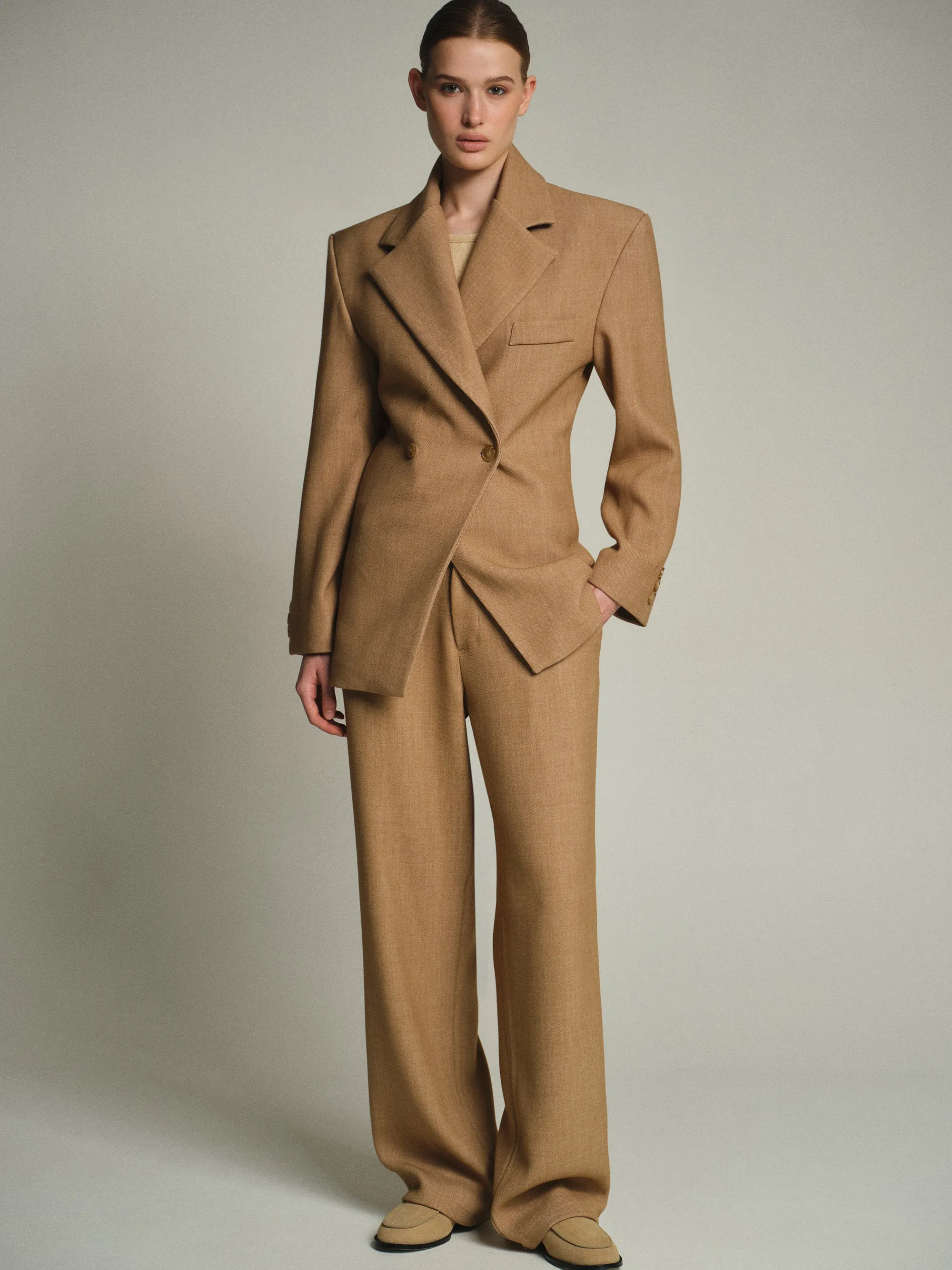 Nangy Tailored Trousers, Tan sold by Source Unknown product image thumbnail 3