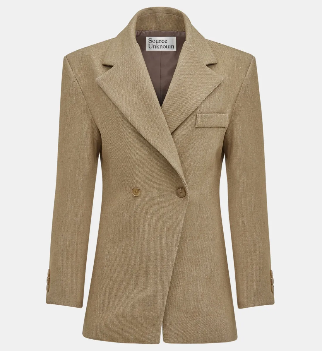Nangy Double Breasted Cinched Blazer, Tan sold by Source Unknown product image thumbnail 4