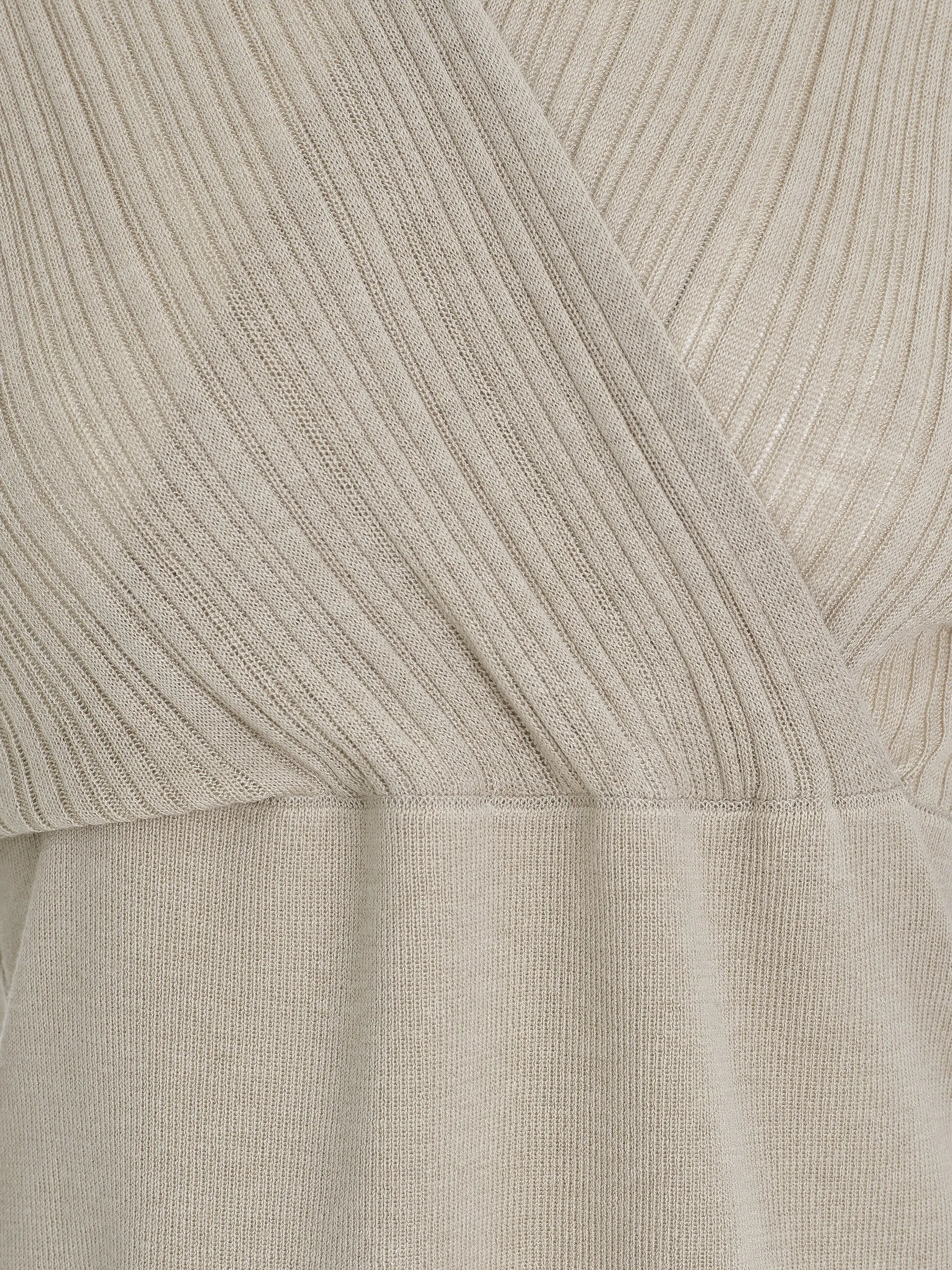 Wrap Cut-Out Knit Top, Beige sold by Source Unknown product image thumbnail 2