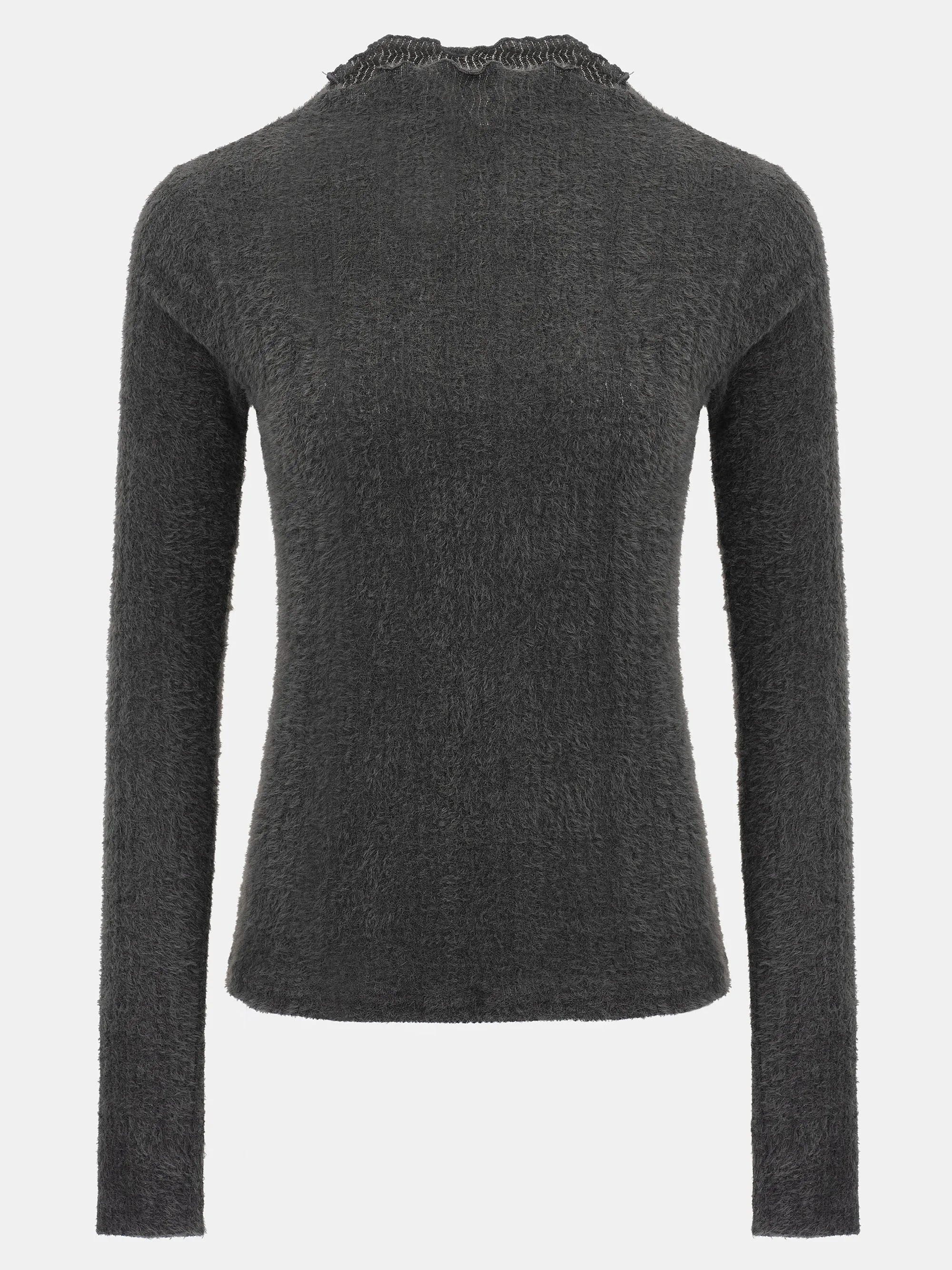 Brushed Knit Jersey Top, Charcoal sold by Source Unknown