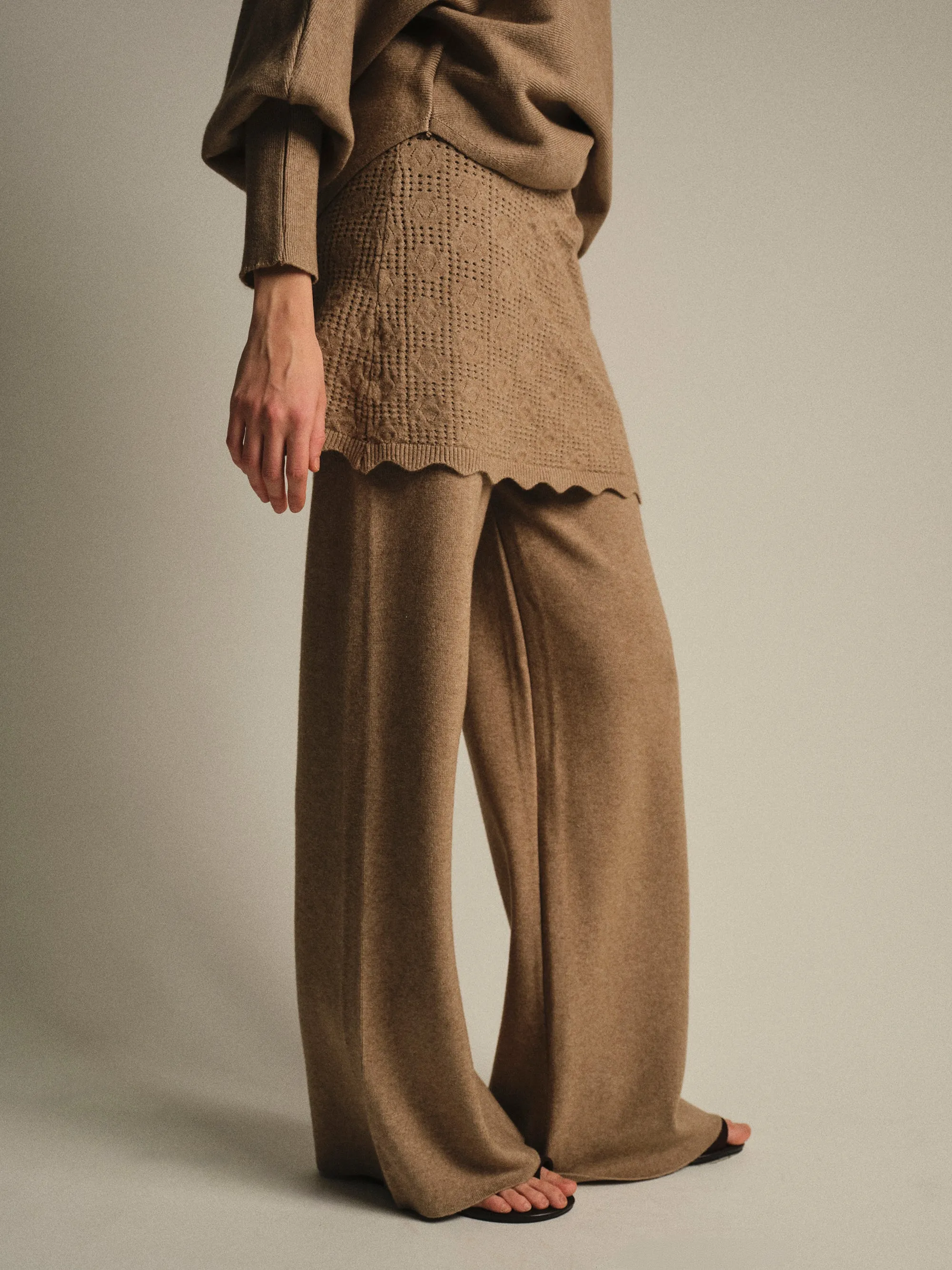 Skirt-Overlay Knit Set, Mocha sold by Source Unknown product image thumbnail 4