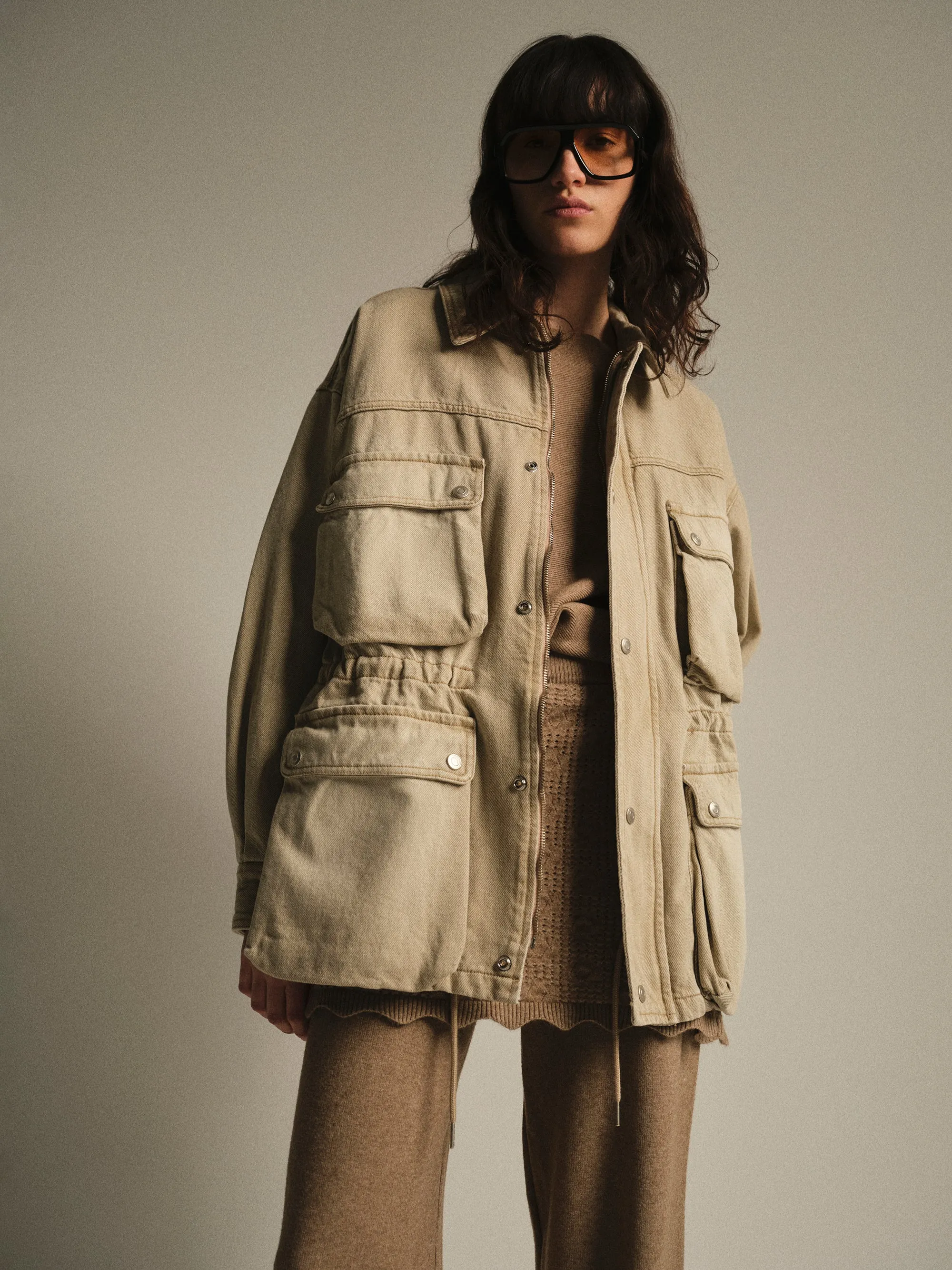 Washed Field Denim Jacket, Beige sold by Source Unknown product image thumbnail 3