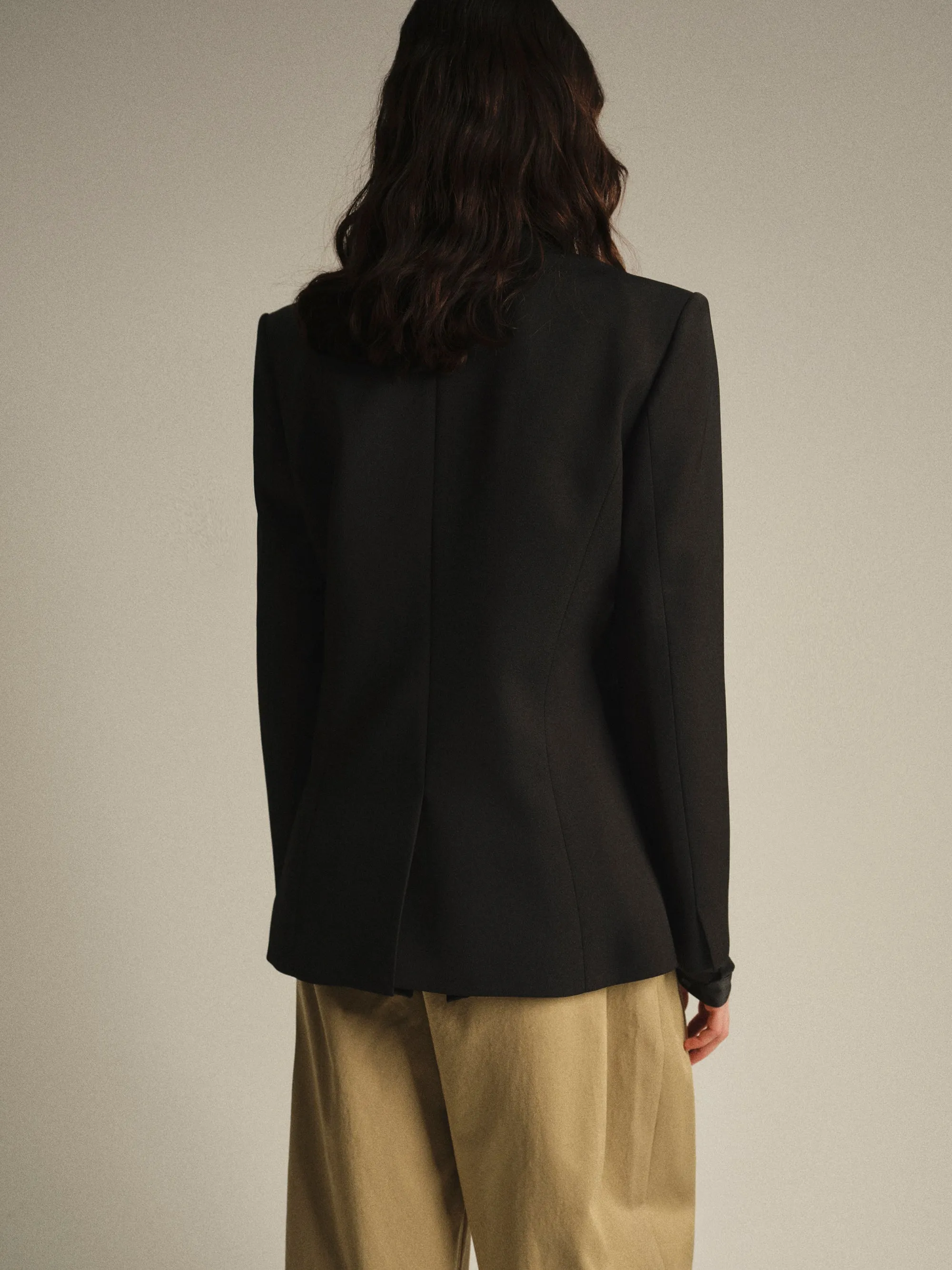 Scarf Collarless Blazer, Black sold by Source Unknown product image thumbnail 4