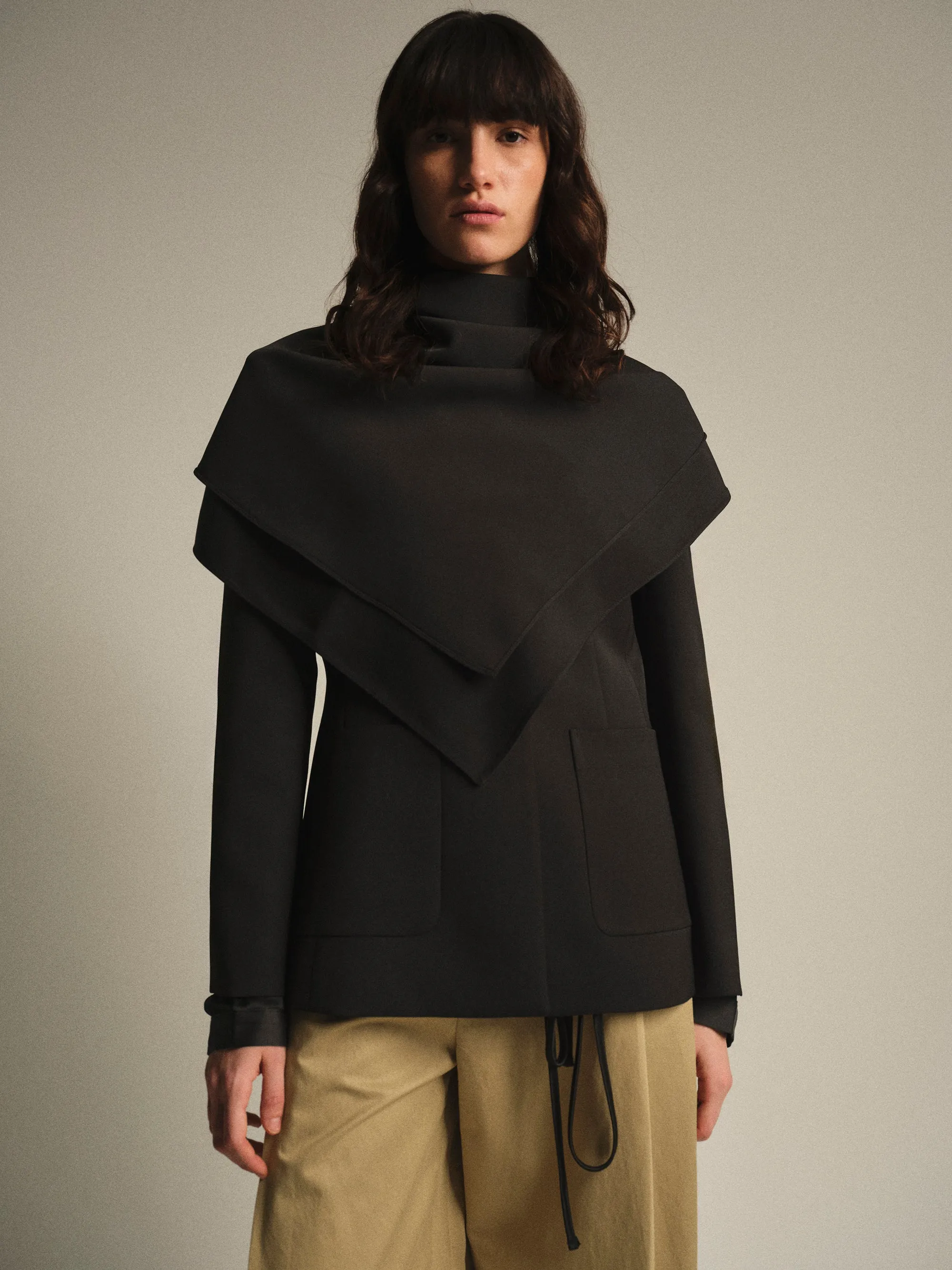 Scarf Collarless Blazer, Black sold by Source Unknown product image thumbnail 2