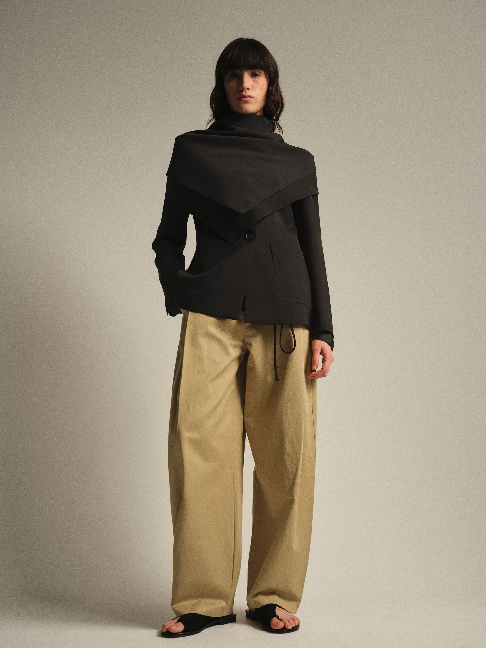 Scarf Collarless Blazer, Black sold by Source Unknown product image thumbnail 3