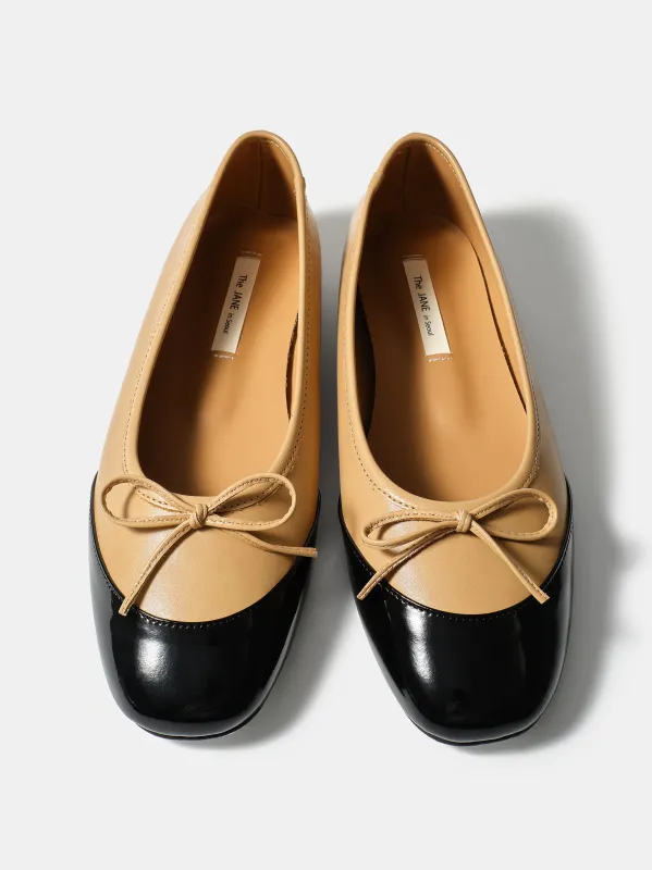 Cap-Toe Ballet Flats, Beige made by Source Unknown