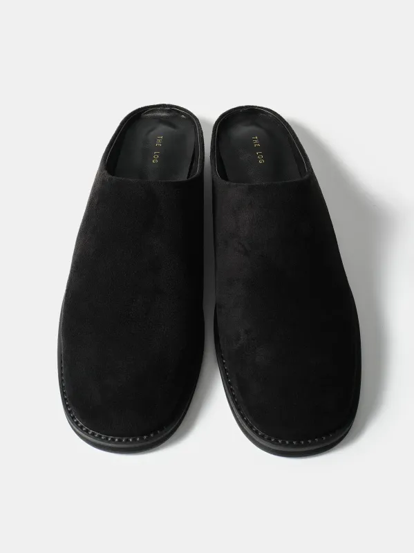 Suede Mule Loafers, Black sold by Source Unknown