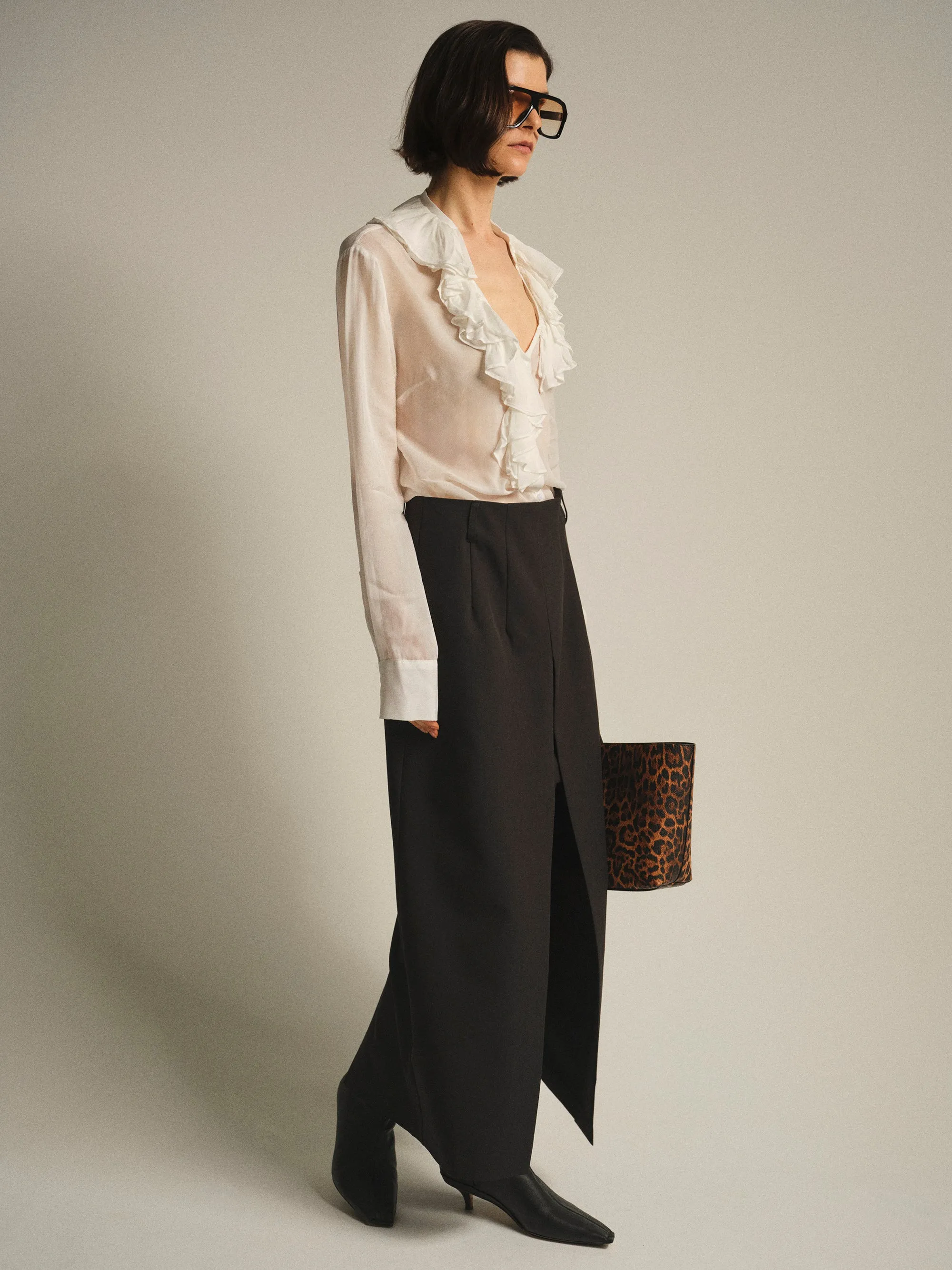 Frill-Collar Blouse, Ivory sold by Source Unknown product image thumbnail 3
