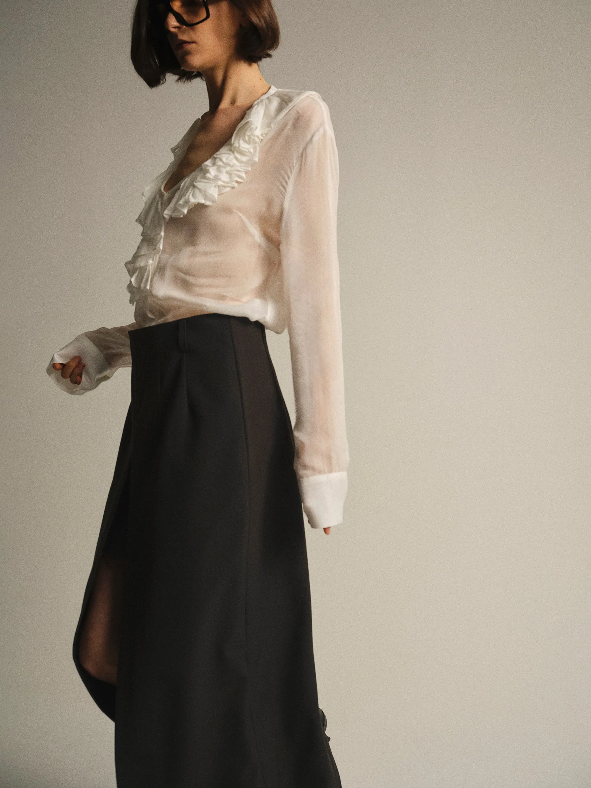 Frill-Collar Blouse, Ivory sold by Source Unknown product image thumbnail 2