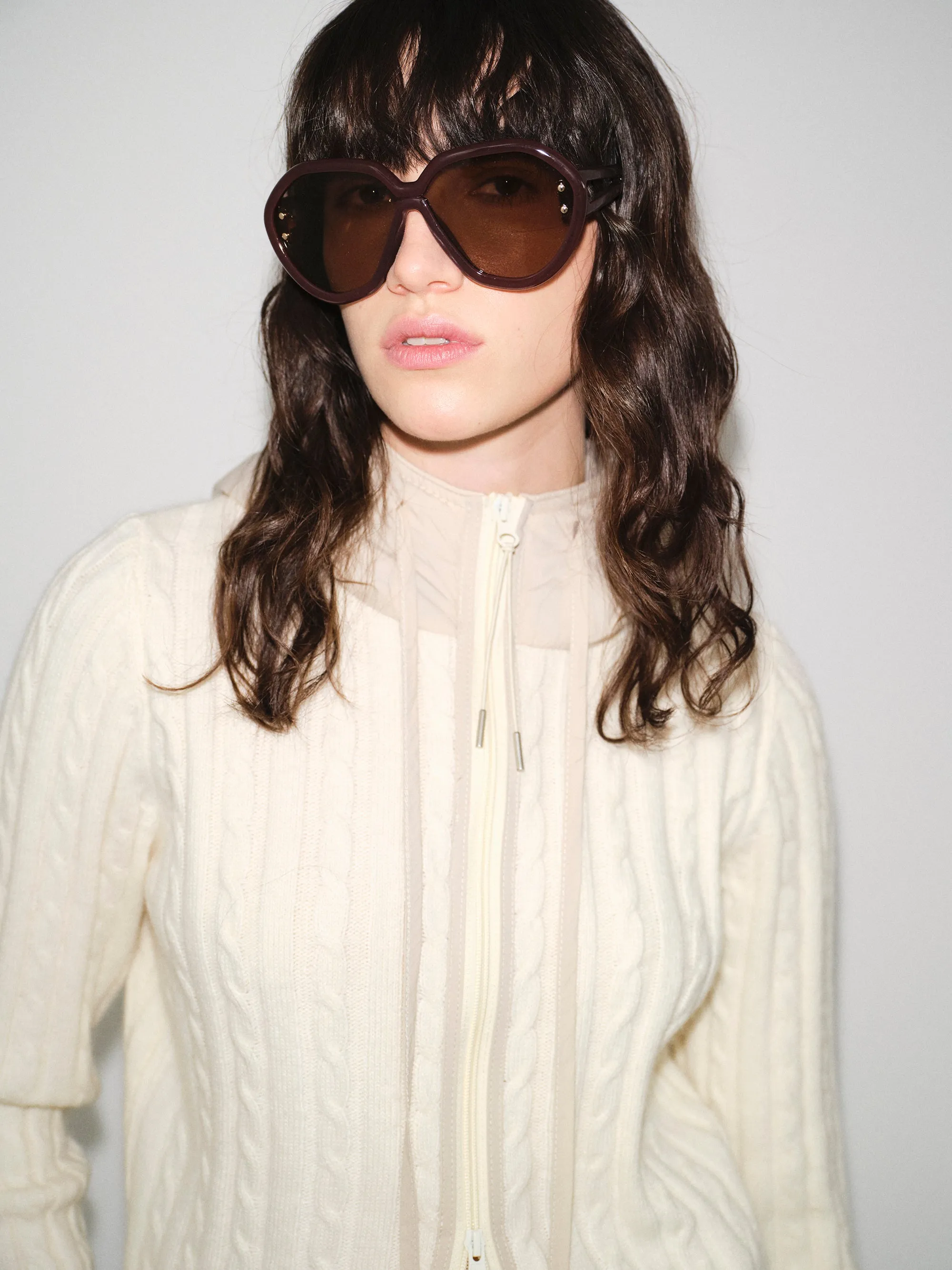 Quilted Hood Cardigan, Ivory sold by Source Unknown