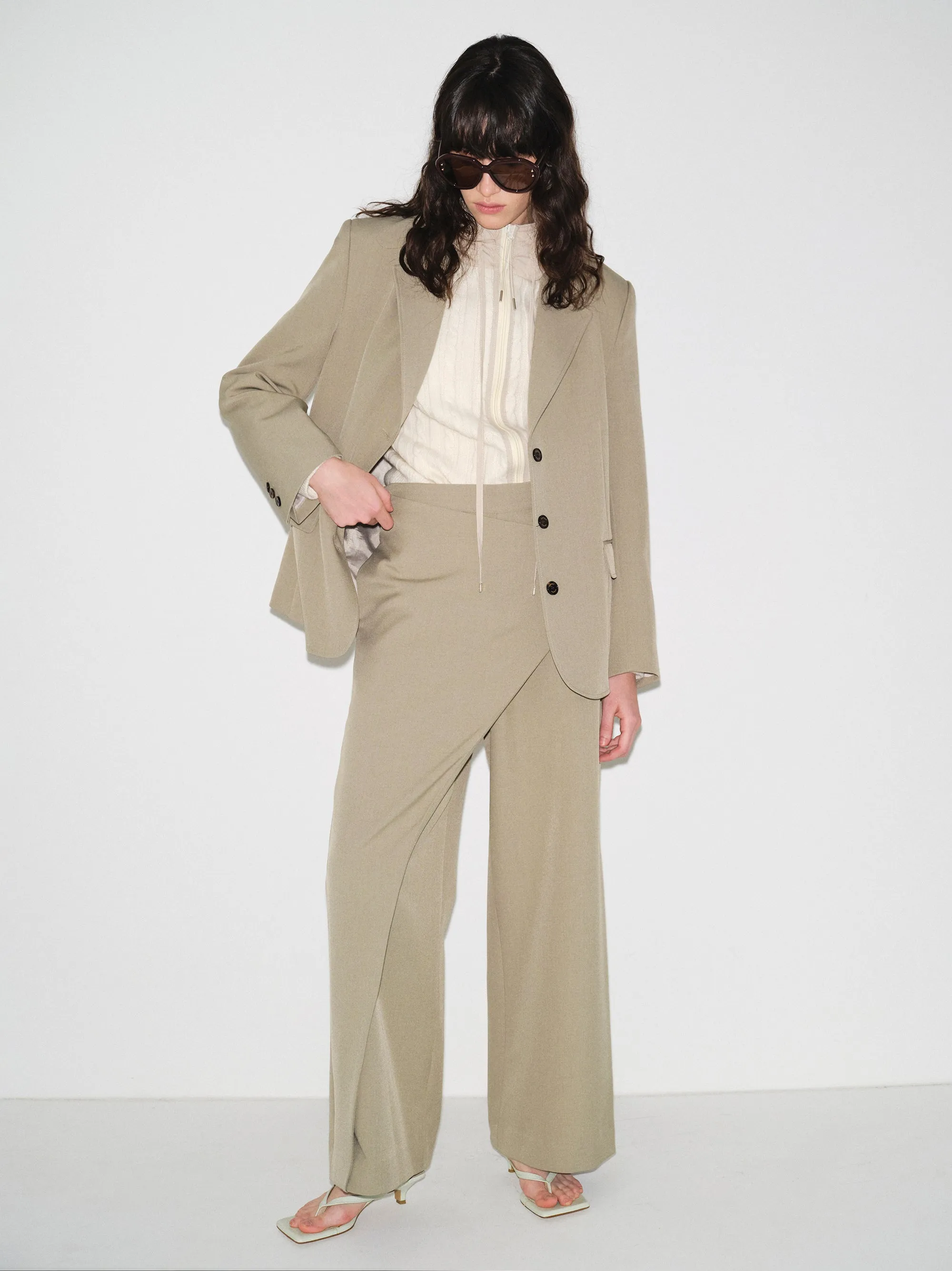 Single-Breasted Blazer, Khaki sold by Source Unknown product image thumbnail 2