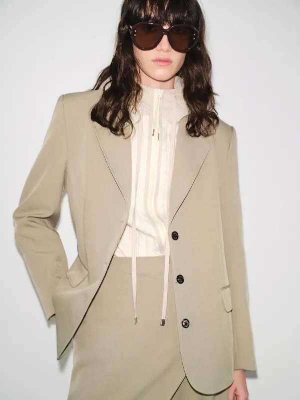 Single-Breasted Blazer, Khaki sold by Source Unknown