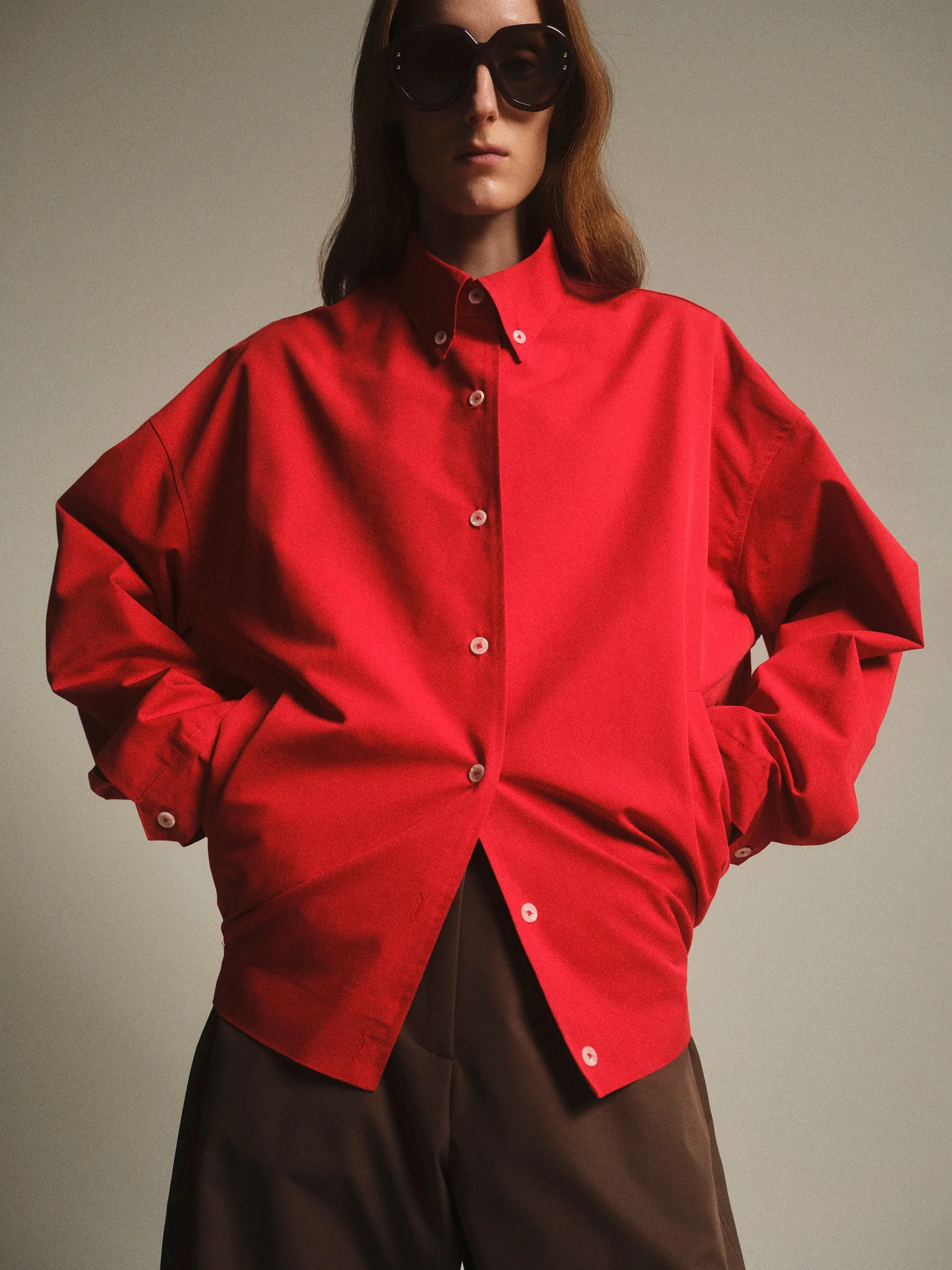 Tori Shirt Blouson Jacket, Red sold by Source Unknown