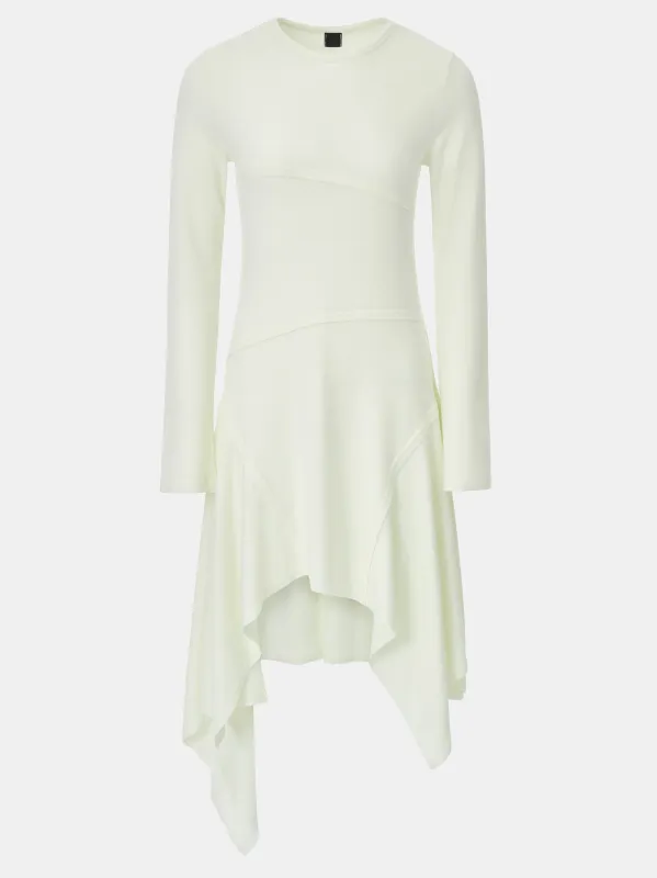 Asymmetric Tiered Dress, Cream sold by Source Unknown