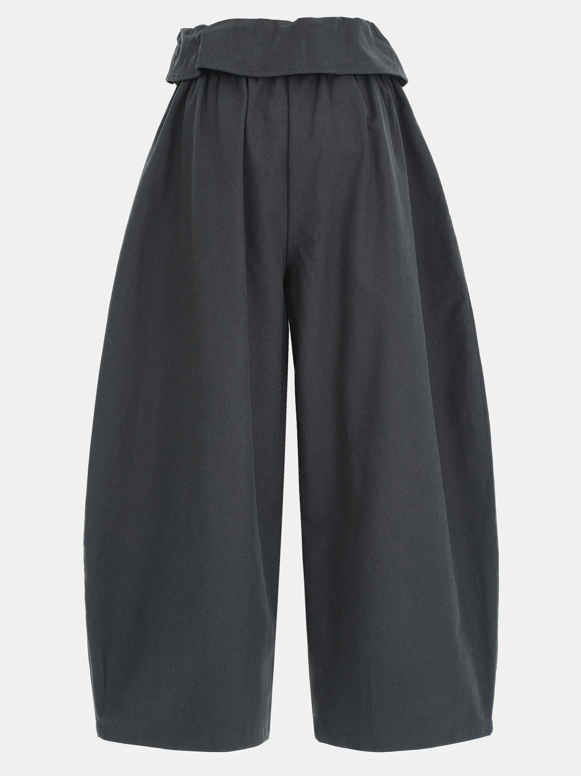 Foldover Wide-Leg Pants, Charcoal sold by Source Unknown product image thumbnail 3