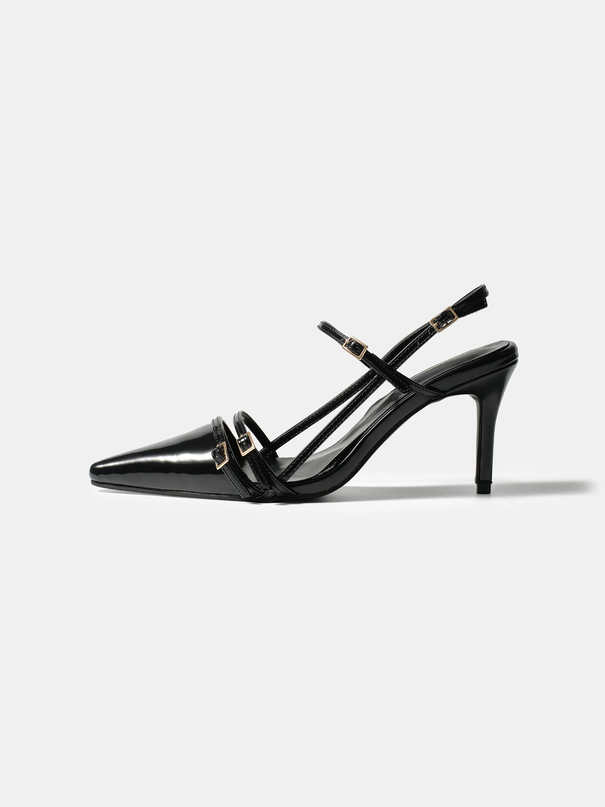 Patent Slingback Stiletto Heels, Black sold by Source Unknown product image thumbnail 3