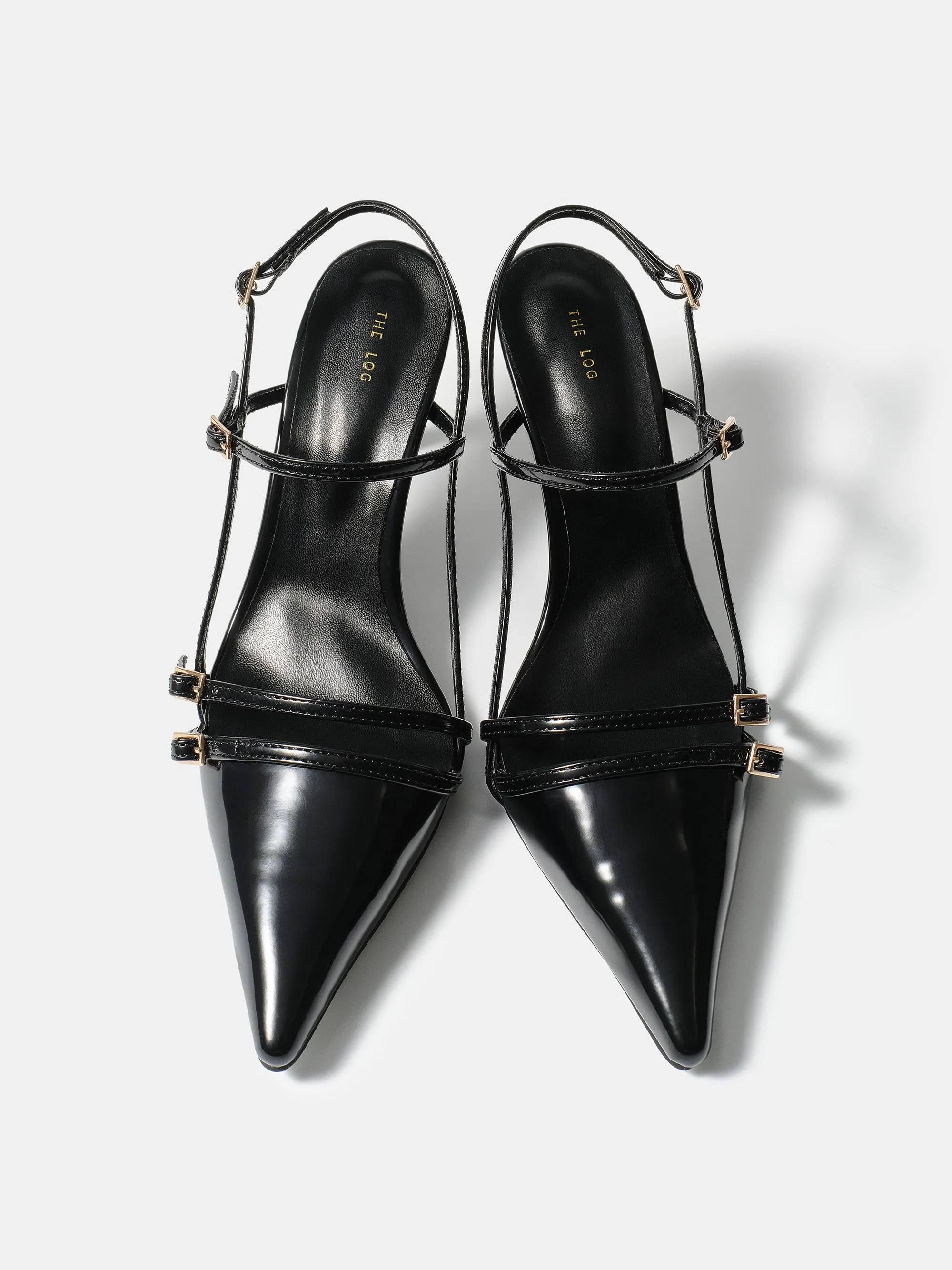 Patent Slingback Stiletto Heels, Black sold by Source Unknown product image thumbnail 2