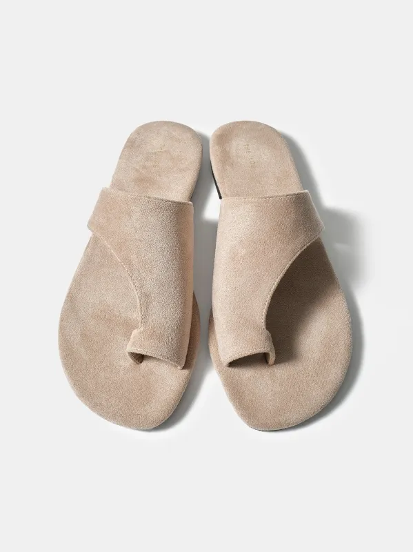 Suede Toe-Loop Sandals, Pink made by Source Unknown