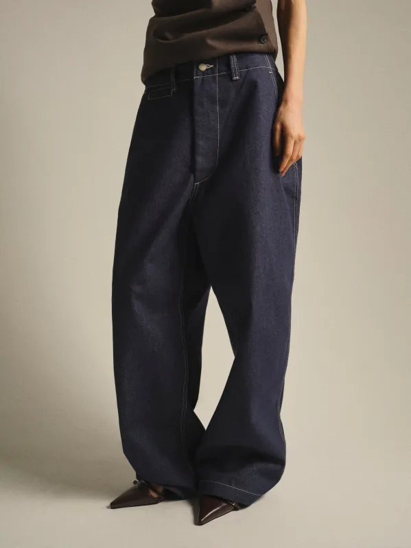 Loose Baggy Jeans, Indigo made by Source Unknown