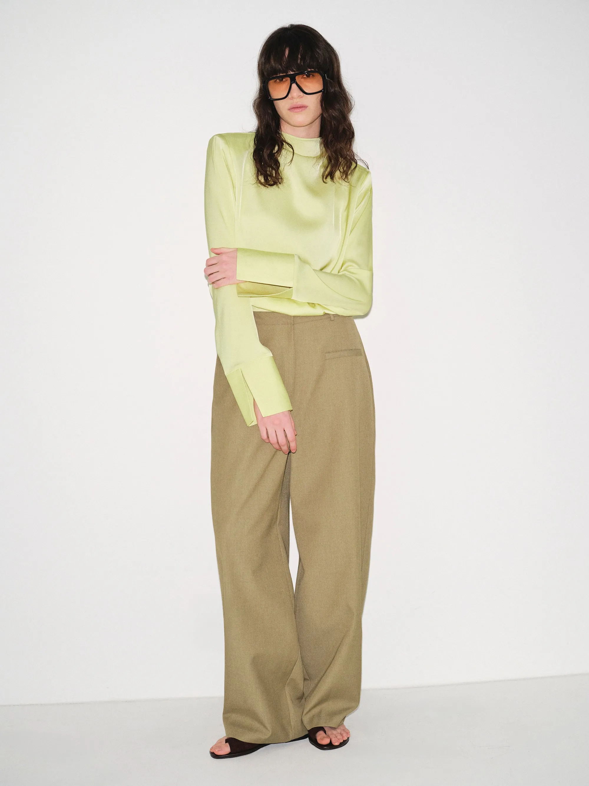 Padded Satin Blouse, Yellow sold by Source Unknown product image thumbnail 4
