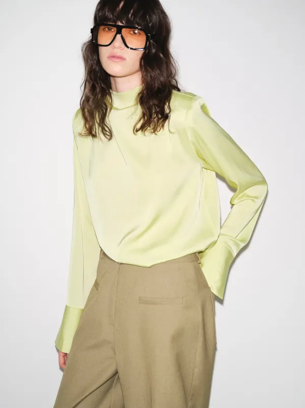 Padded Satin Blouse, Yellow made by Source Unknown