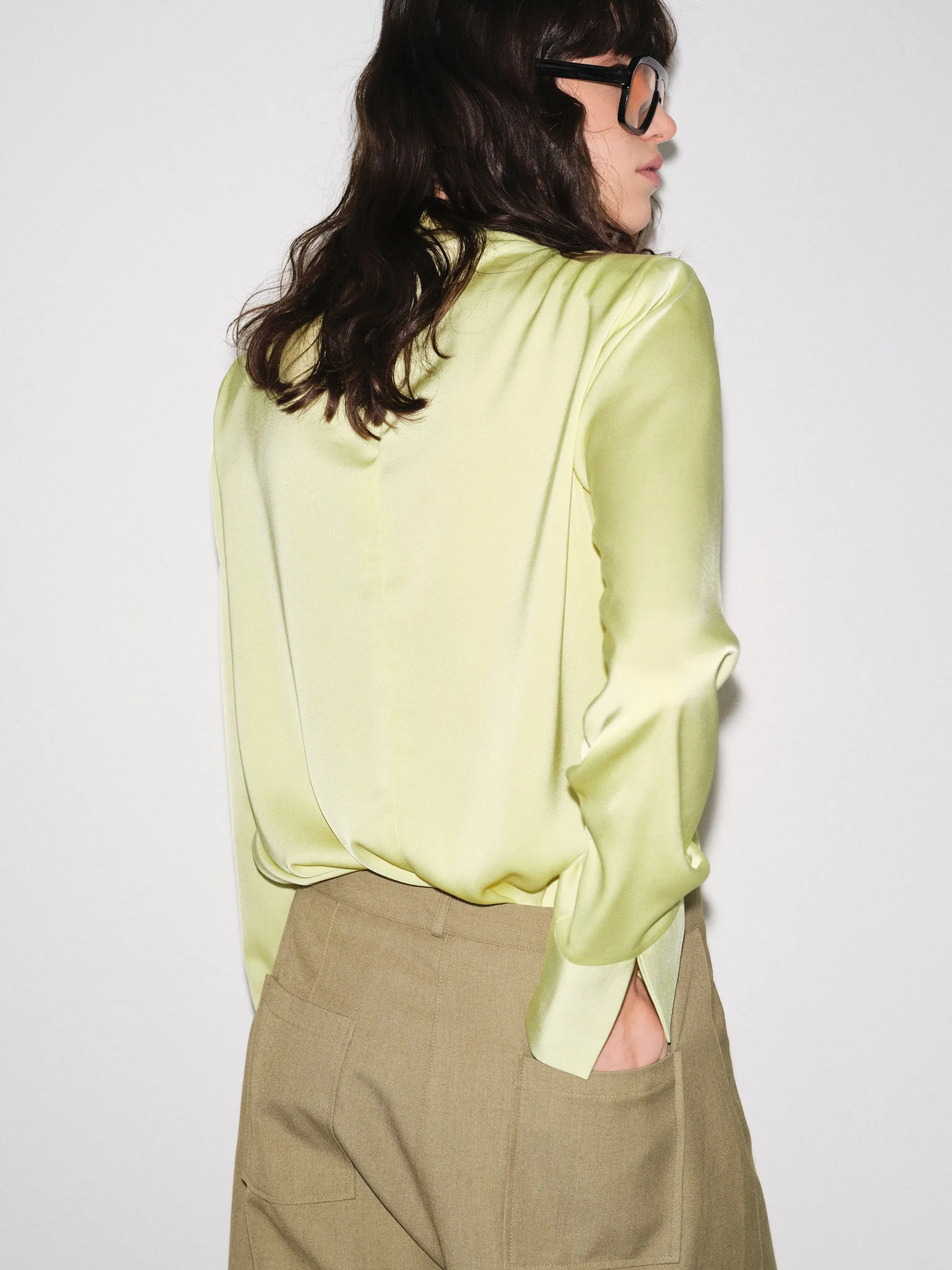 Padded Satin Blouse, Yellow sold by Source Unknown product image thumbnail 2